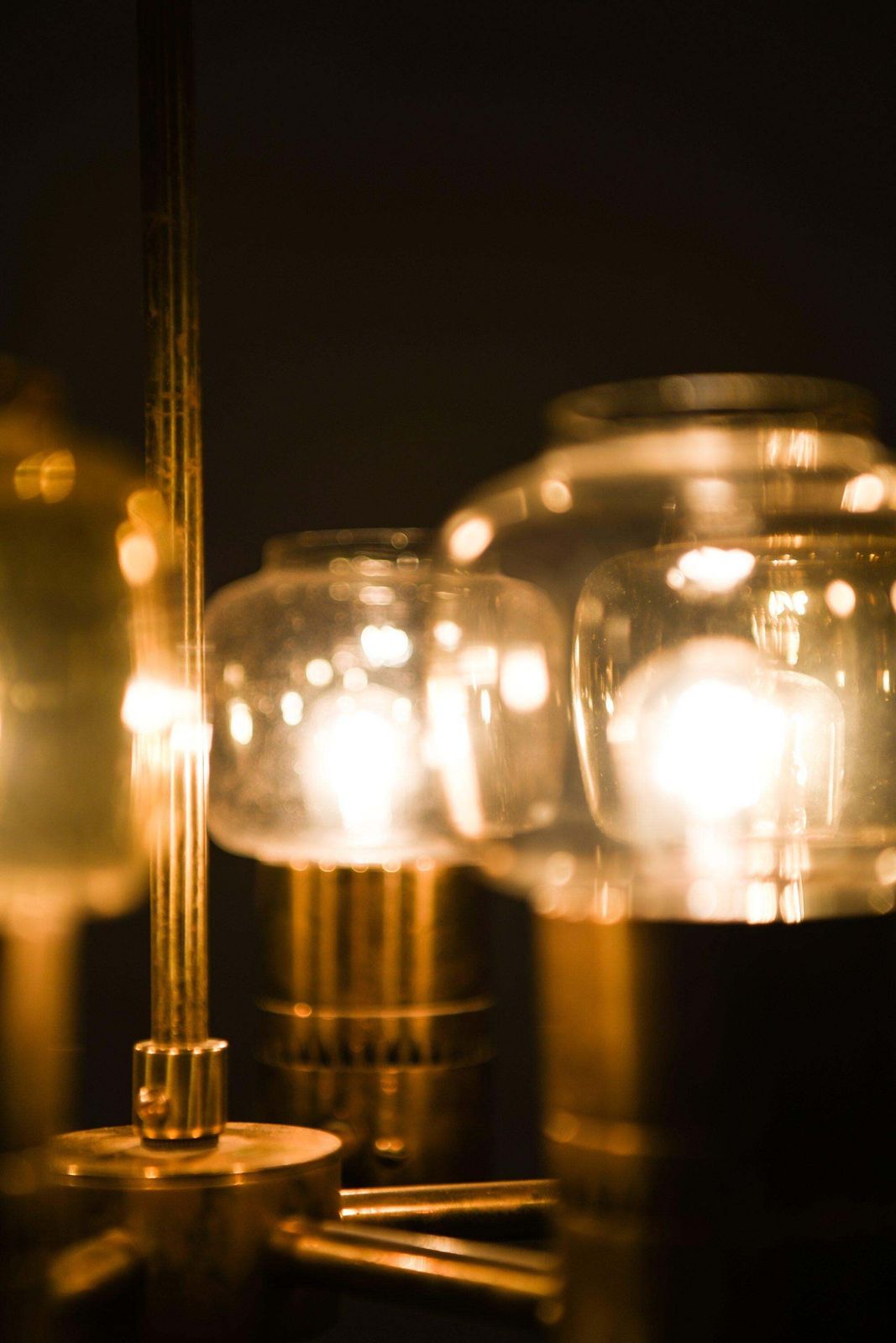 Ceiling Lamp In Brass And Original Glass By Hans Agne Jakobsson, 1950's photo vinterior