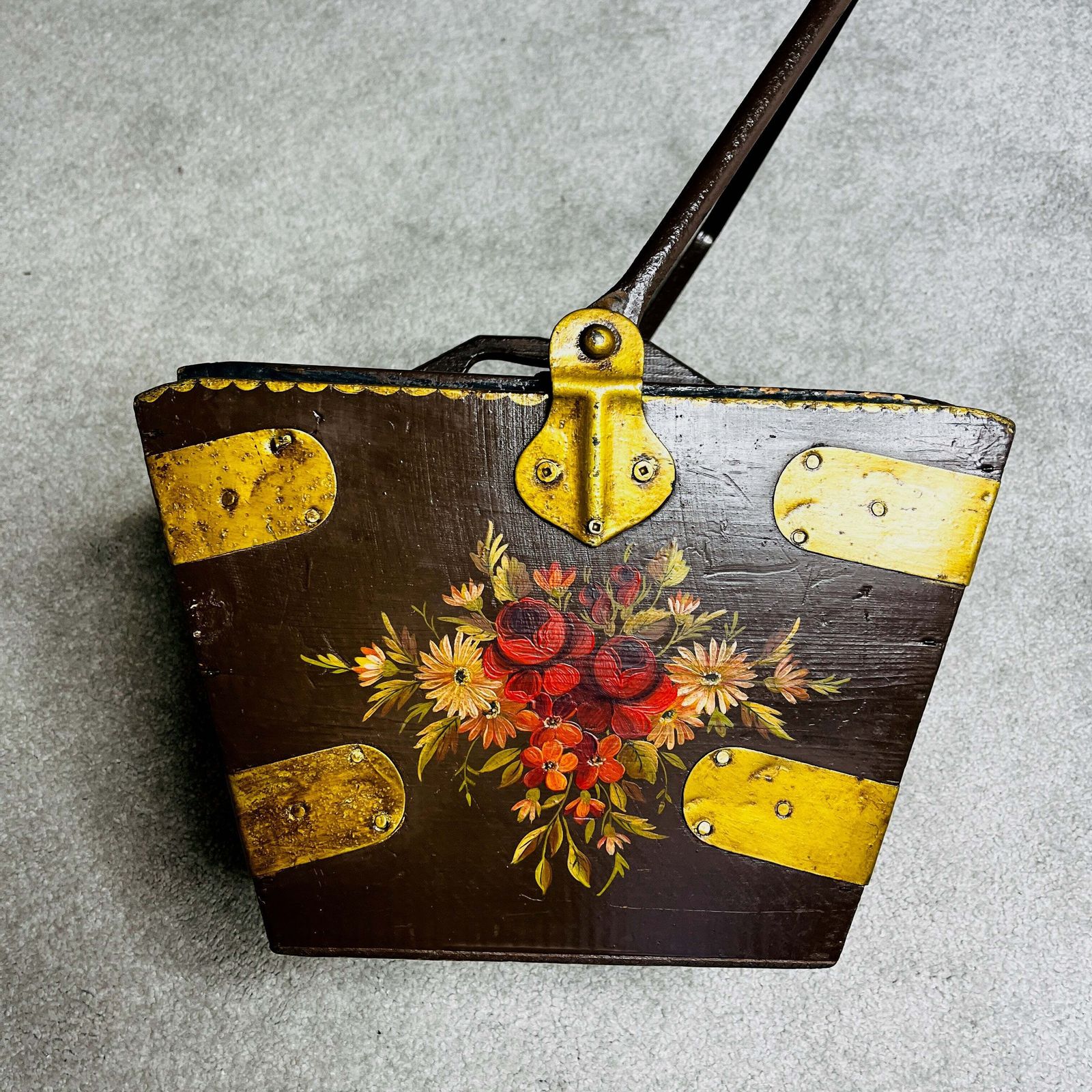 Vintage Folk Art Wooden Bucket photo for sale