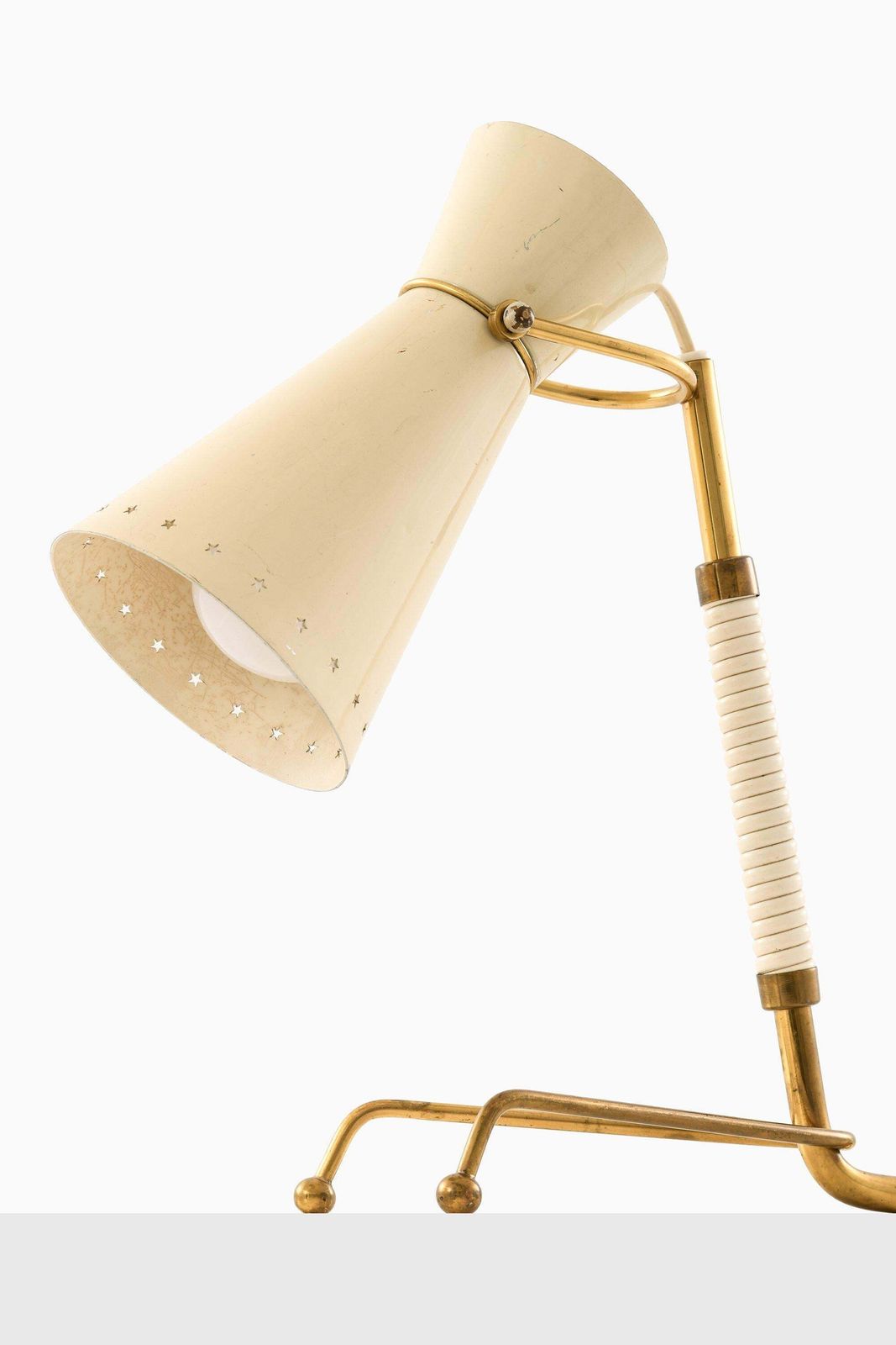 Table Lamp In Brass And Original Lacquered Metal, 1950's photo 2935.0