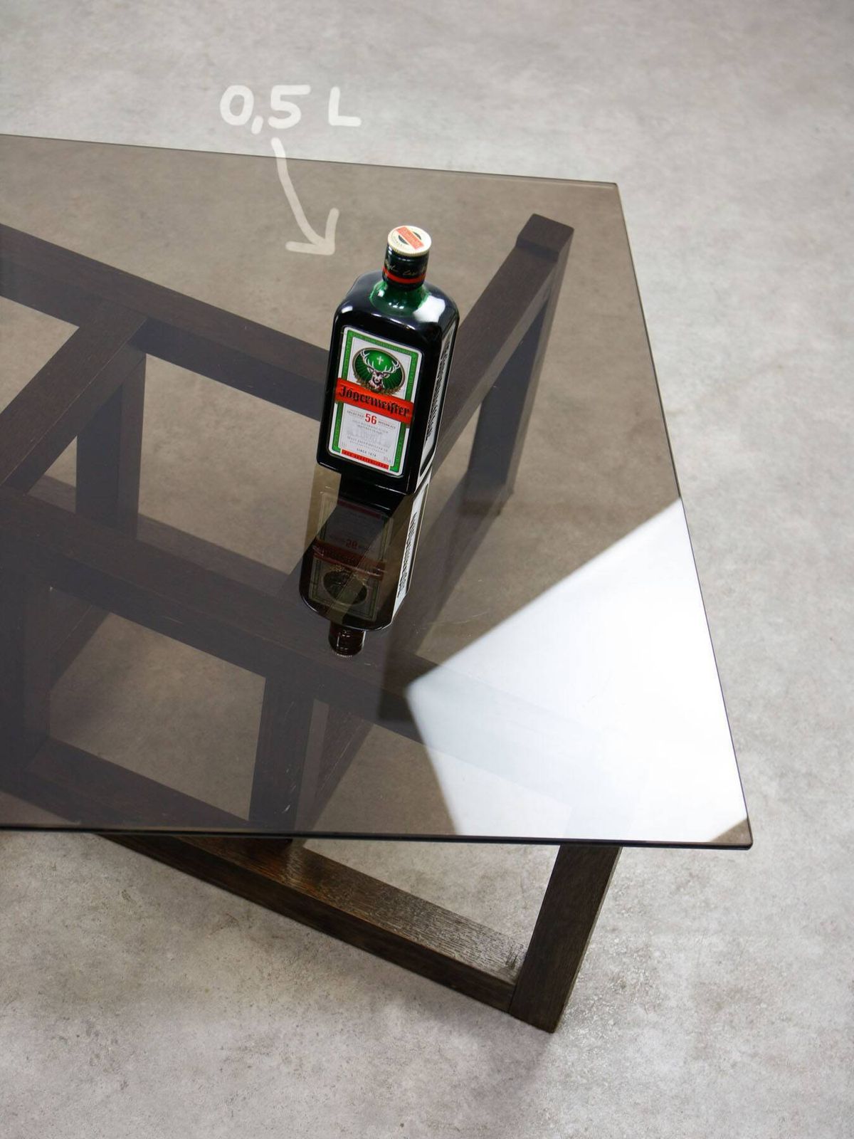 Italian Wooden & Smoked Glass Coffee Table, 60s photo for sale