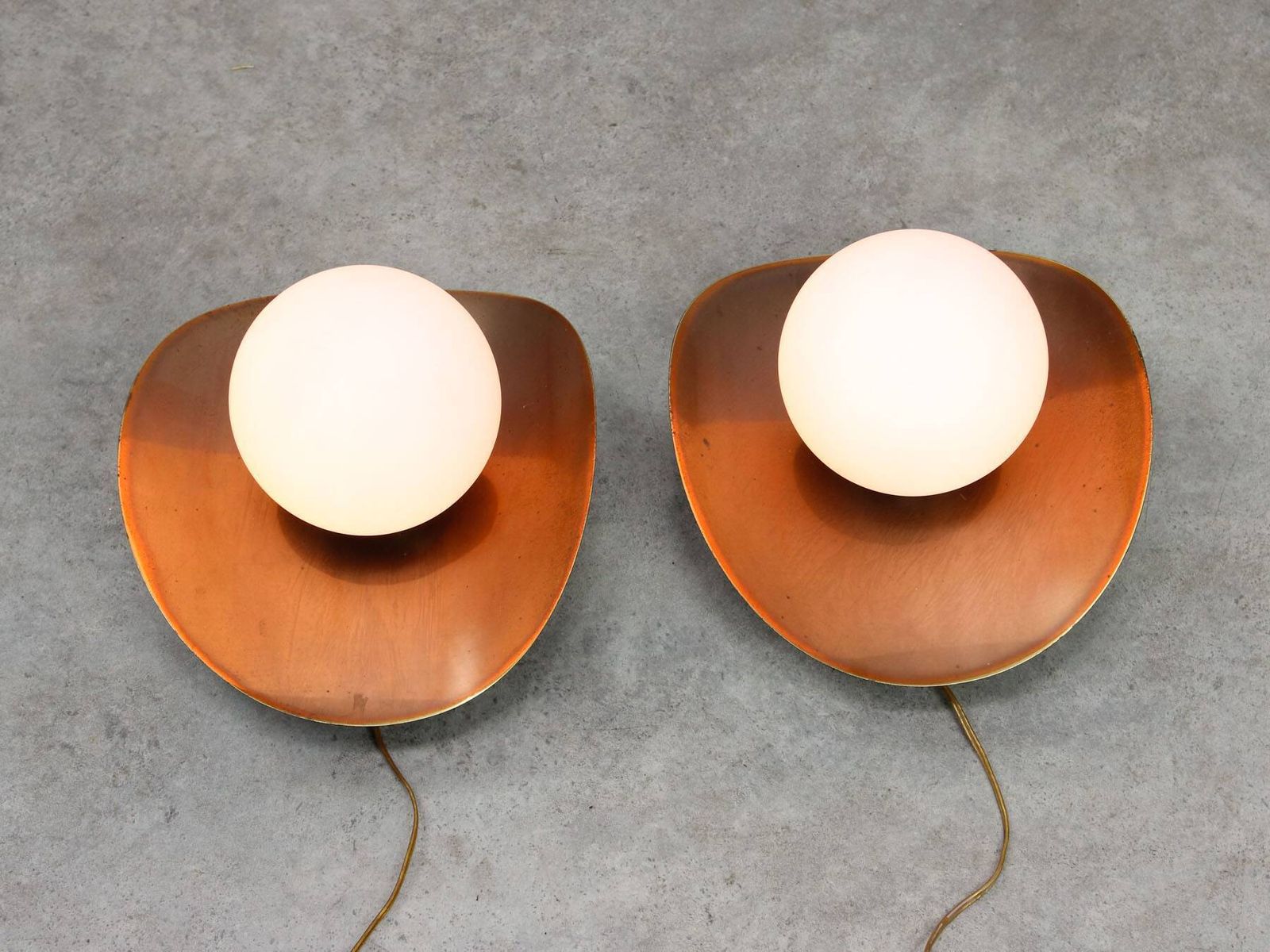 Vintage German Wall Lamps In Copper Plating From Ist Ellux, 1980s, Set Of 2 photo buy