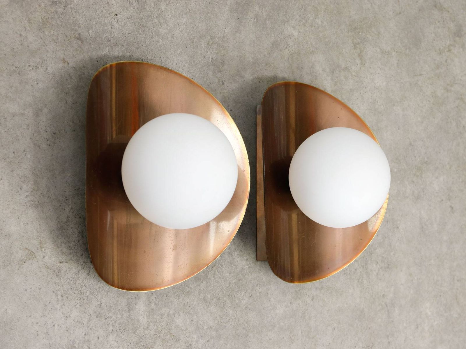 photo furniture Vintage German Wall Lamps In Copper Plating From Ist Ellux, 1980s, Set Of 2