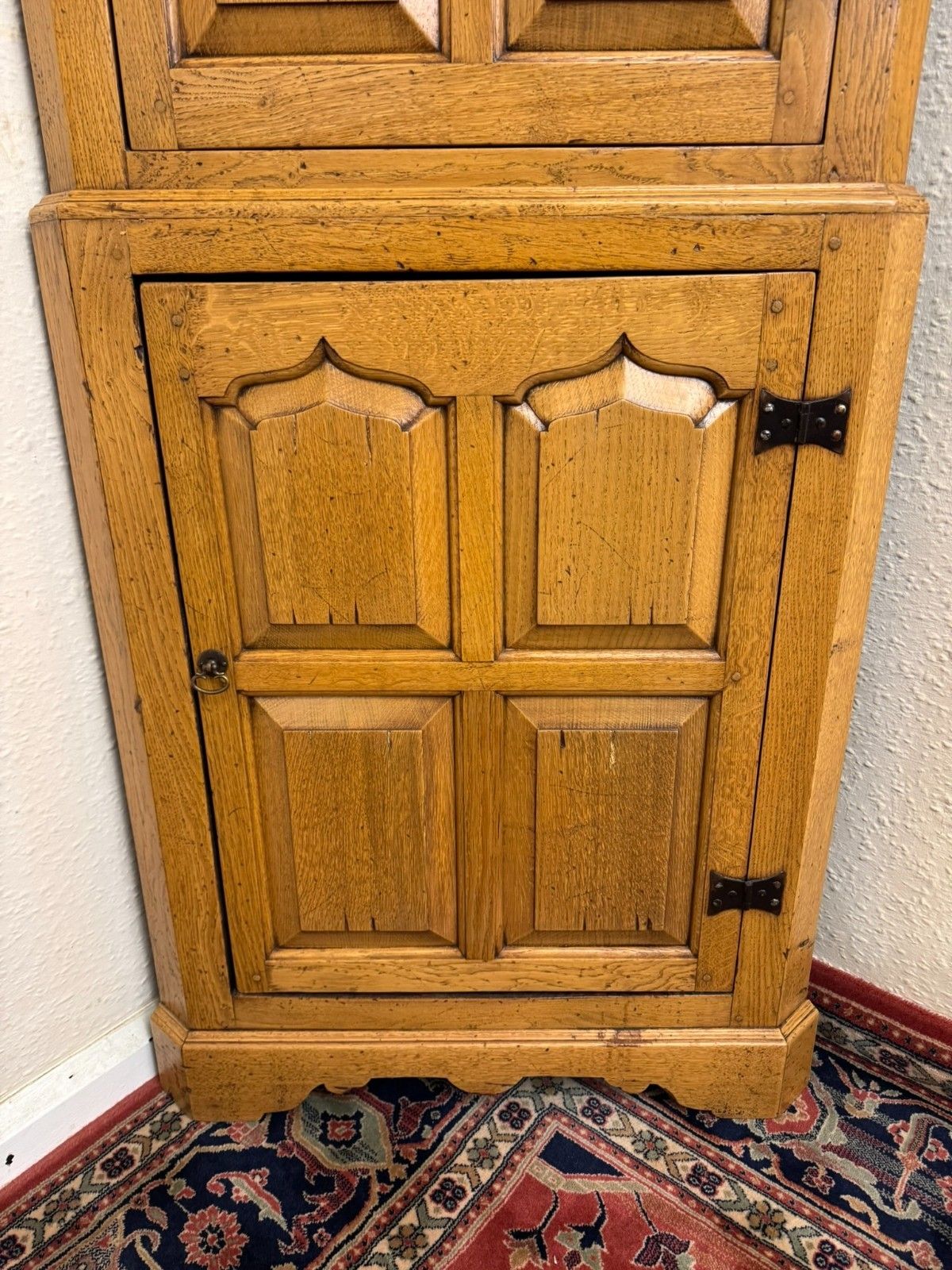 photo furniture Outstanding Quality Light Oak Panelled Corner Cupboard