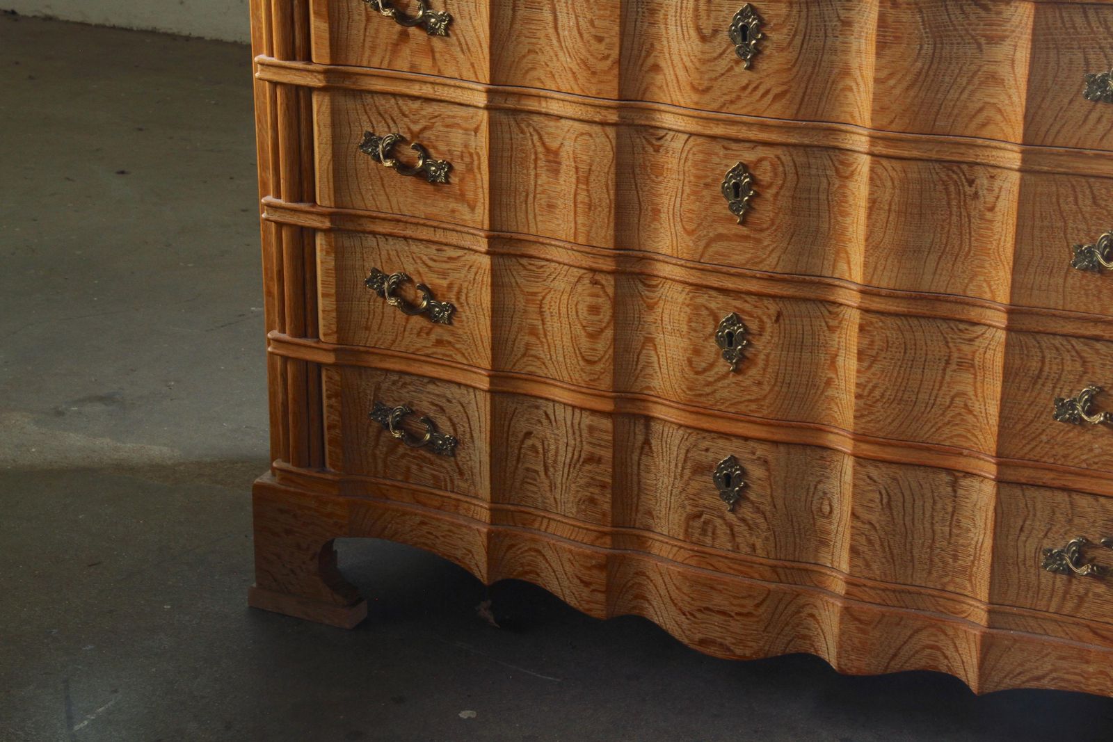 Vintage Mid Century Baroque Style Danish High Boy Brutalist Dresser 1960s photo 2446.0