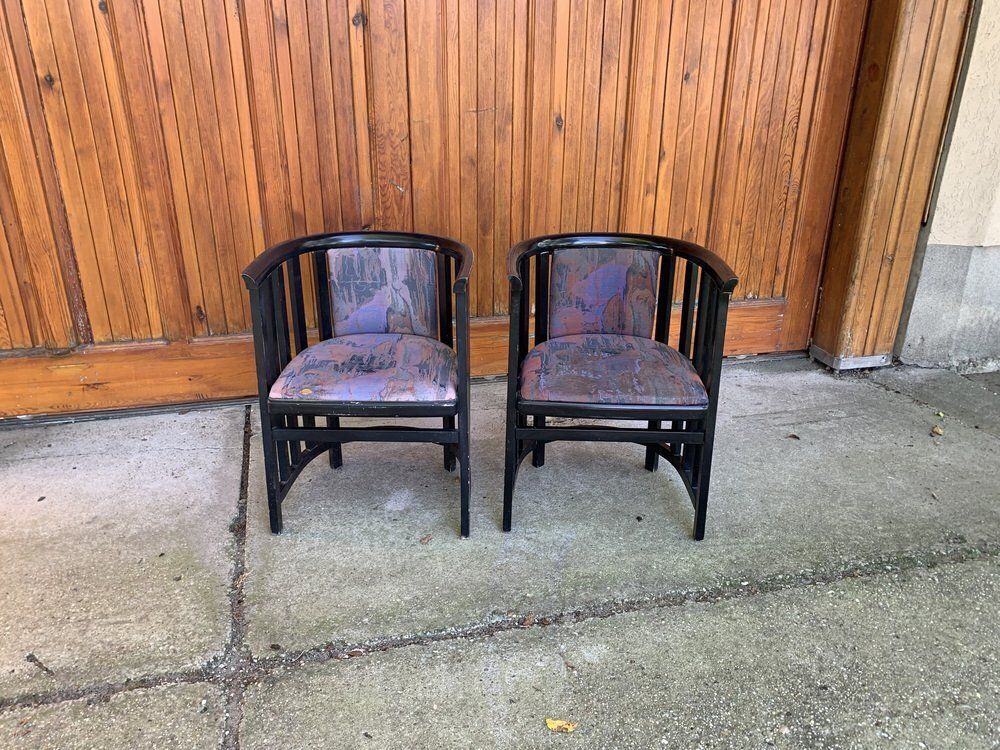 Set Of Art Nouveau Armchairs In The Style Of Josef Hoffmann, 1920