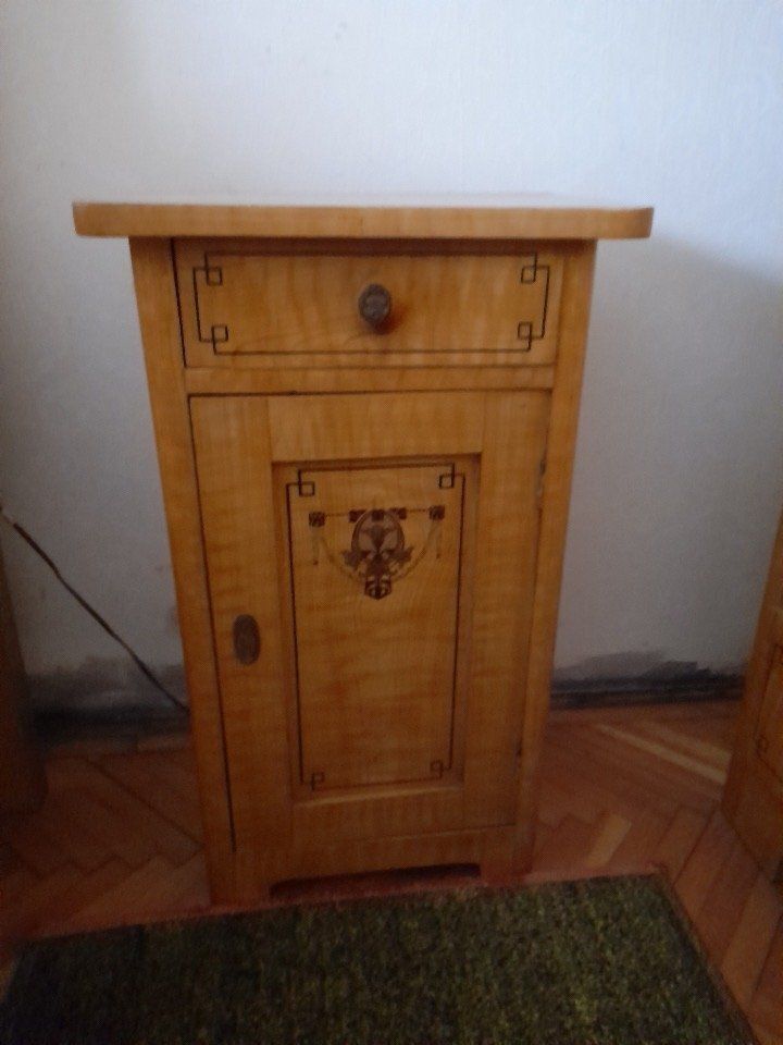 Vintage Hand Painted Nightstand, 1890s