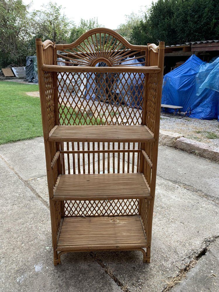 Mid Century Bamboo And Rattan Shelf, 1960s photo 1334.0