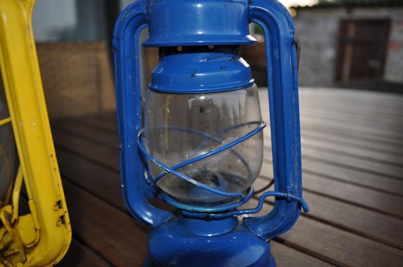 Hungarian Yellow And Blue Oil Lamps, 1960s, Set Of 2 photo Lighting