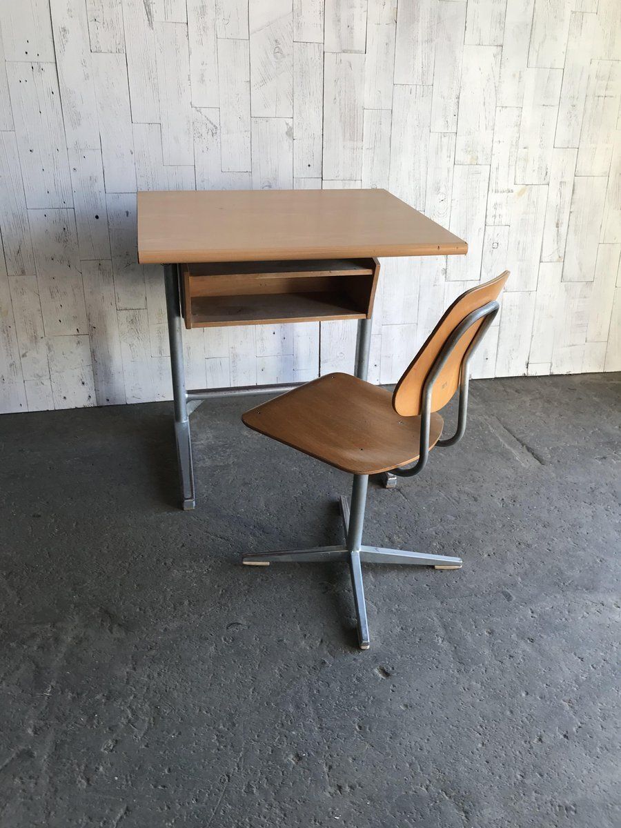 Swiss School Desk And Chair From Embru, 1960s, Set Of 2 photo Furniture