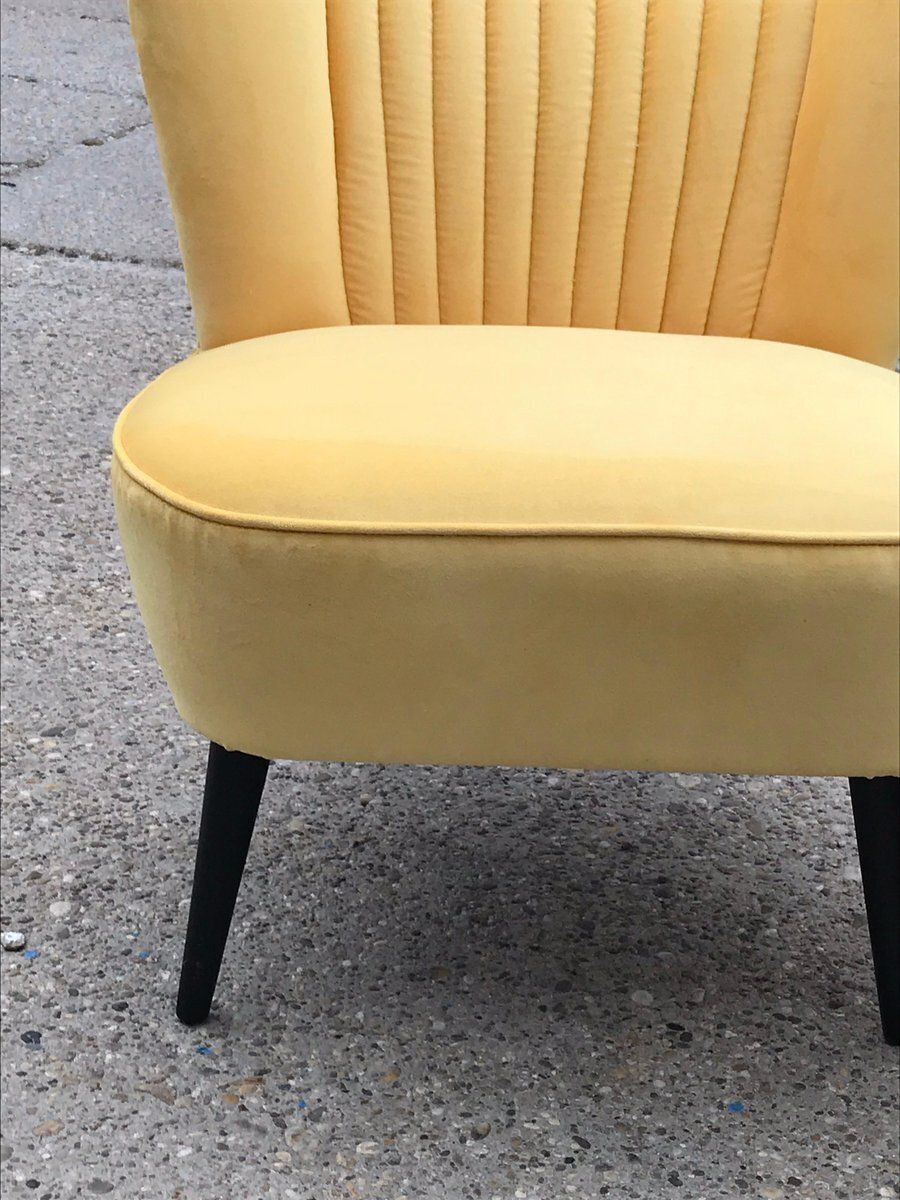Set Of Yellow Lounge Chairs, 1950s photo vintage