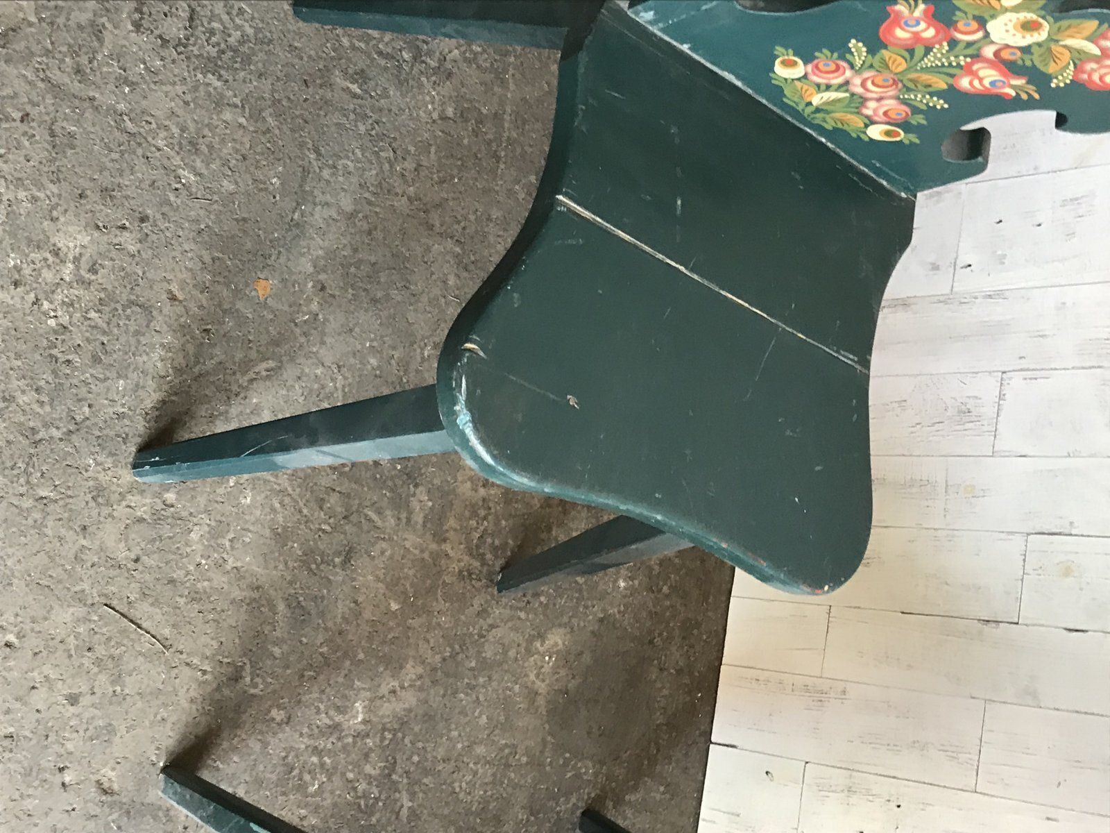 Vintage Hand Painted Wooden Side Chairs, 1920s, Set Of 3 photo furniture