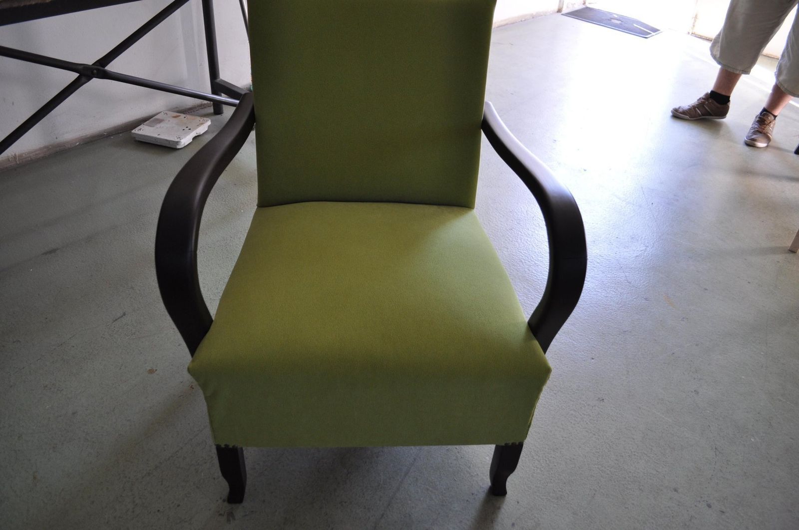 Art Deco Green Armchair, 1920s photo for sale