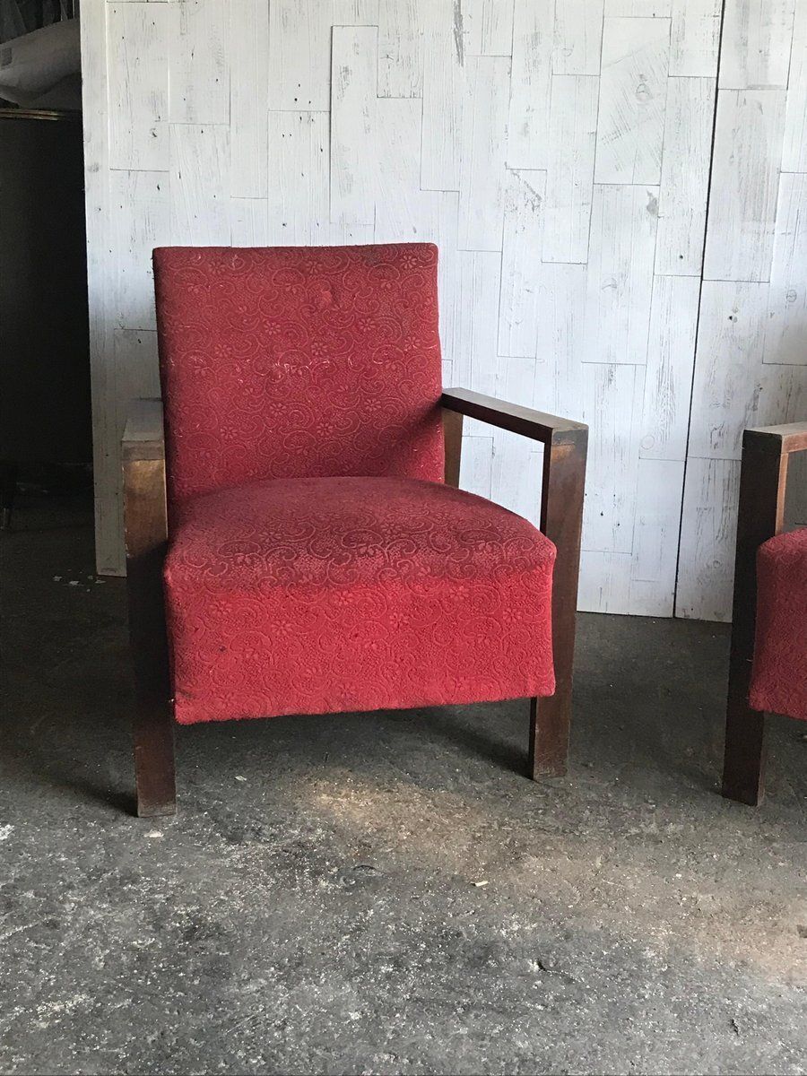 Set Of Art Deco Style Lounge Chairs, 1940s photo for sale