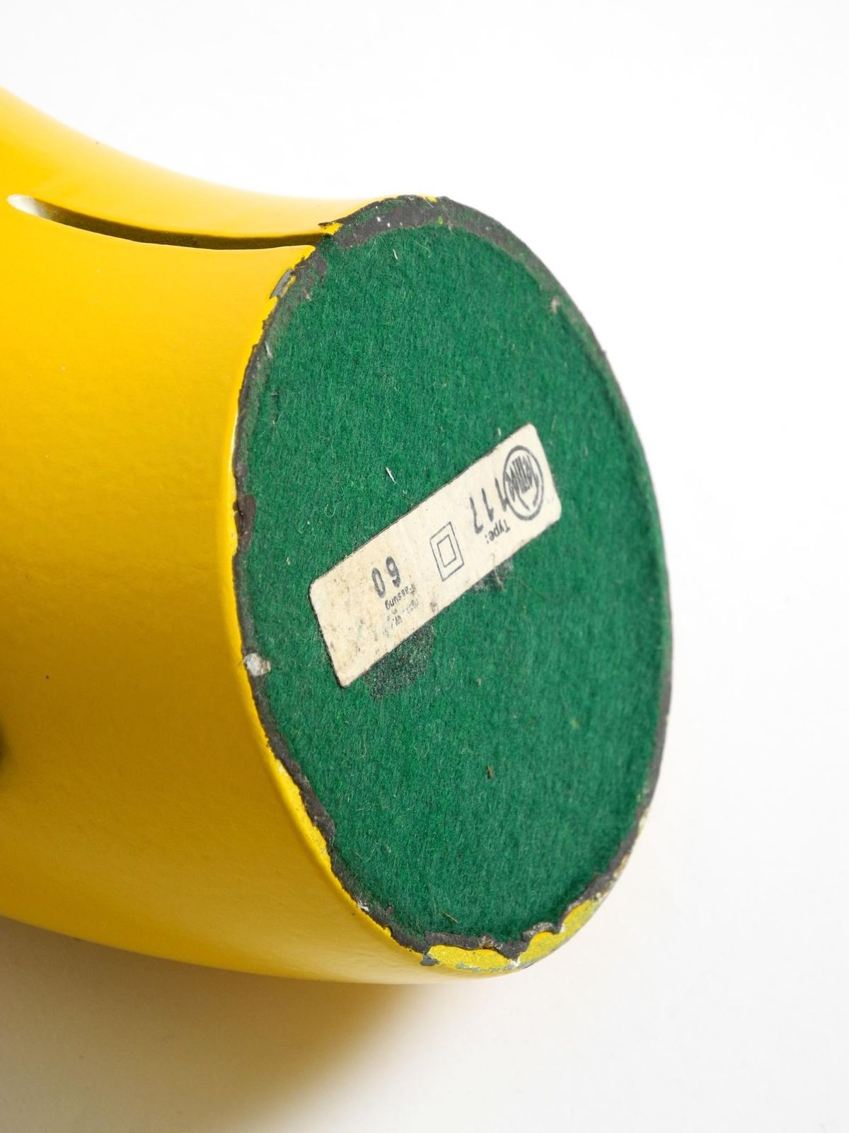 881.0 Very Rare Original Space Age 60s Yellow Table Lamp Made Of Iron By Temde photo