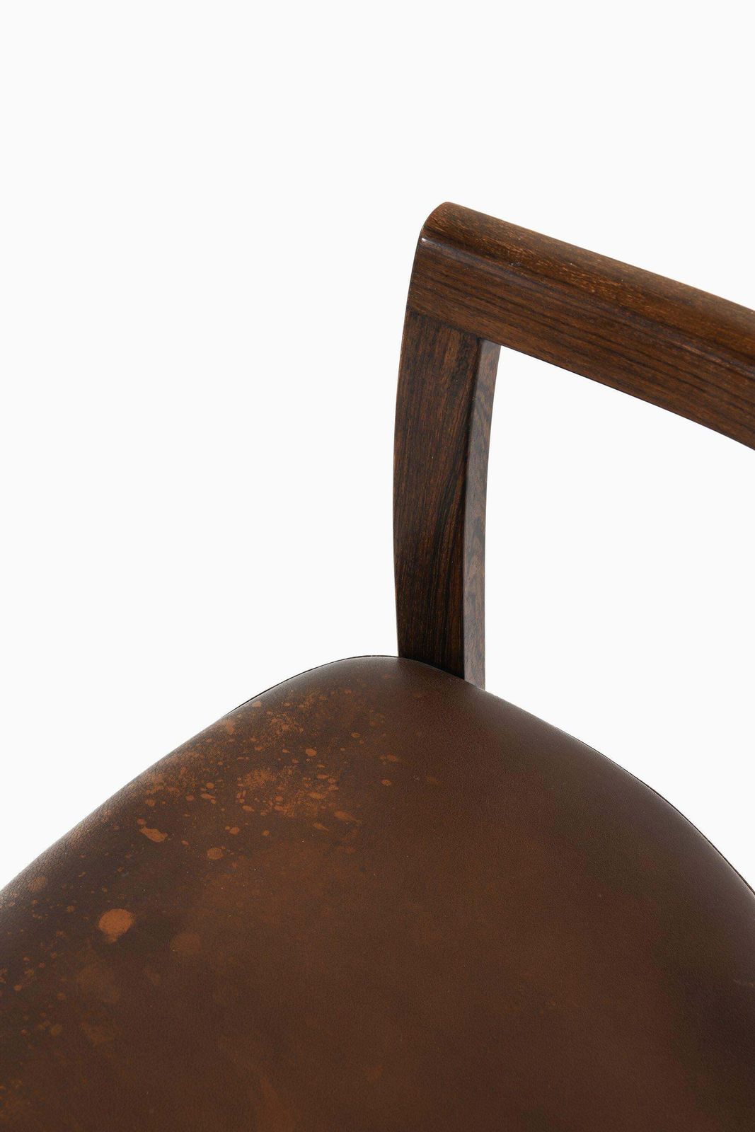 Armchair In Rosewood And Original Brown Leather By Hans Olsen, 1960's photo vinterior