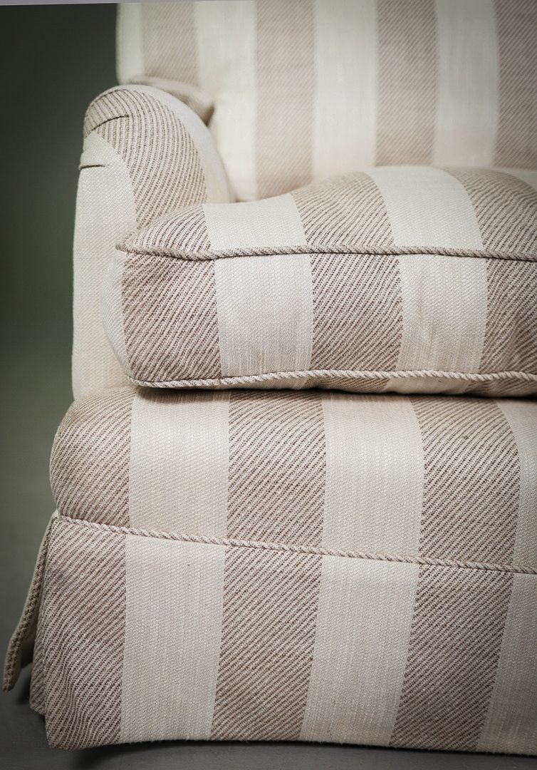 Peter Dudgeon 3 Seater Large Connaught Grand Sofa Stripes Beige Brown Rrp£12000 photo furniture