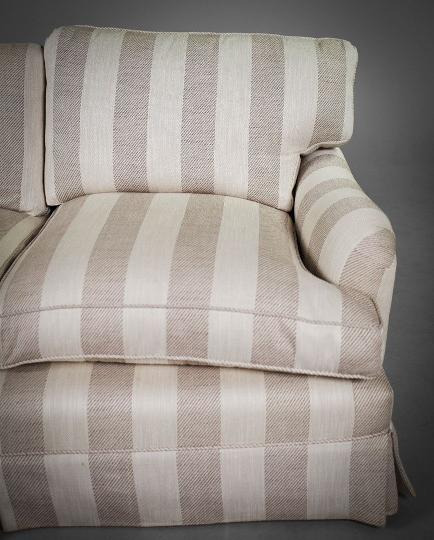 Peter Dudgeon 3 Seater Large Connaught Grand Sofa Stripes Beige Brown Rrp£12000 photo buy