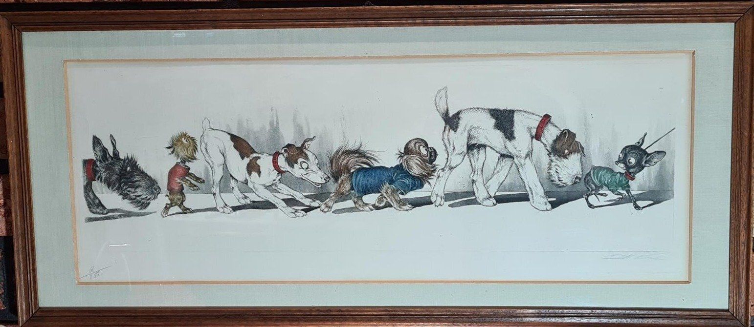Boris O Klein, Dogs, 1960s, Wood & Paper