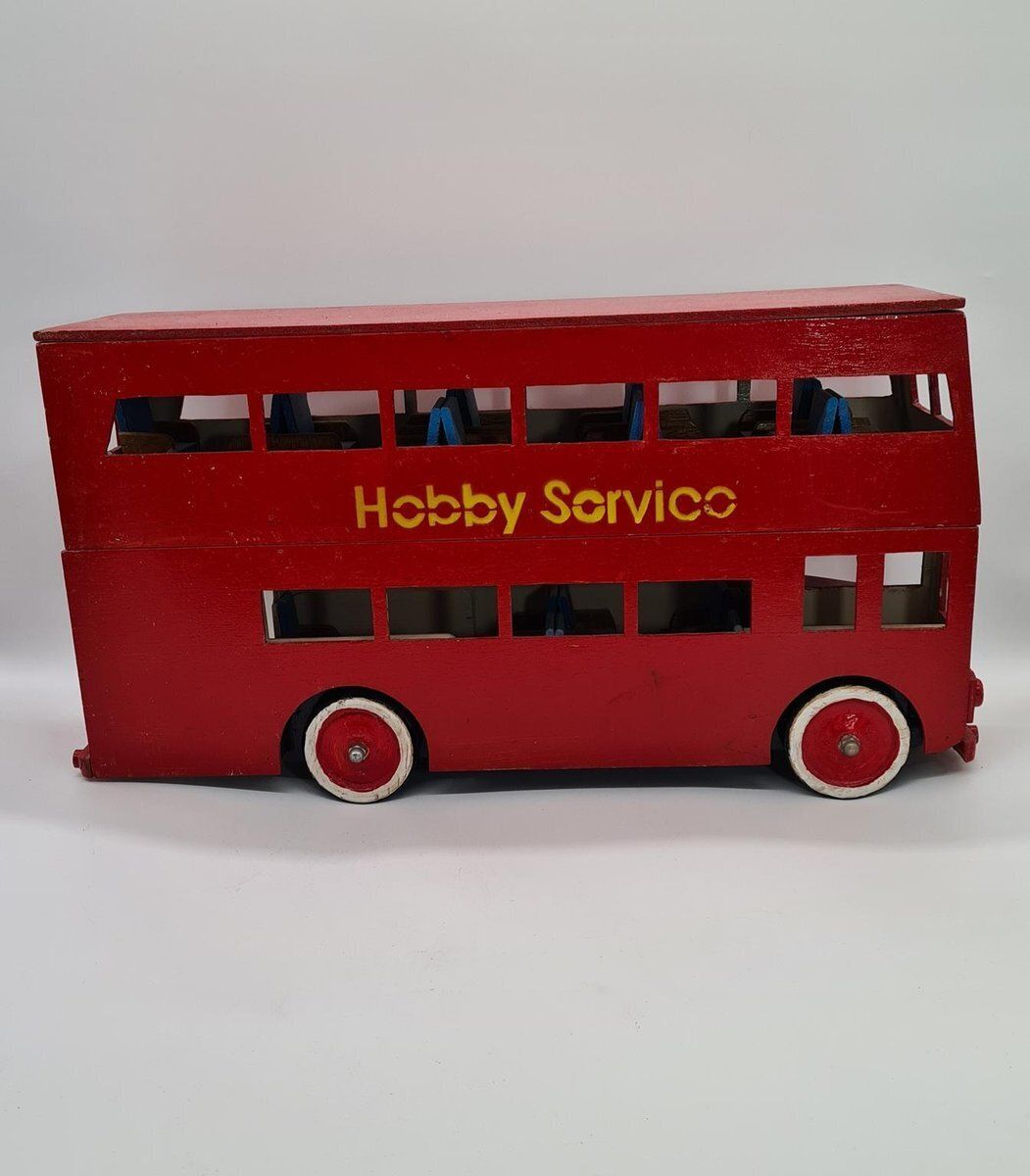 Home Decor Large Vintage Wooden London Bus, 1970s photo