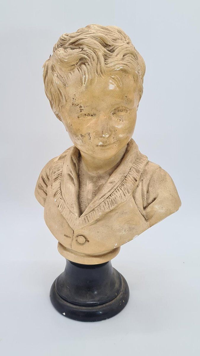 Bust Of Boy In Plaster, 1890s photo vintage