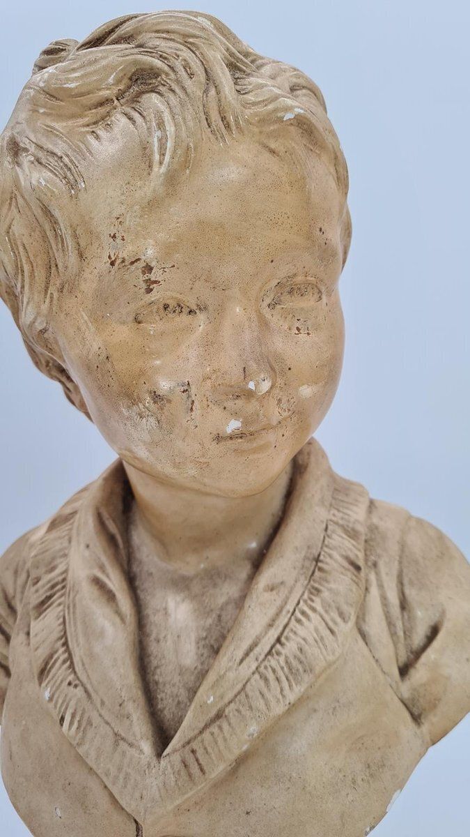 Art Bust Of Boy In Plaster, 1890s photo
