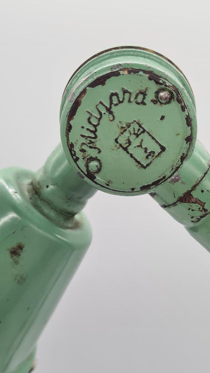 Articulated Lamp In Green Metal By C. Fischer For Midgard, 1950s photo for sale