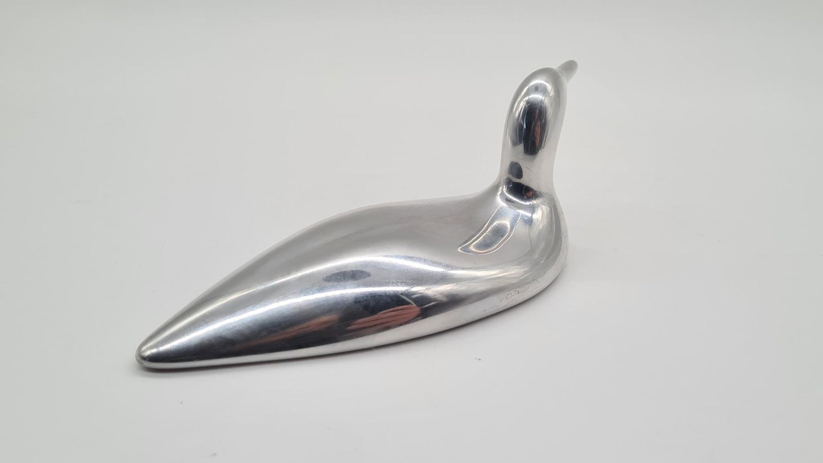 Hoselton Swan Sculpture In Polished Aluminum, 1970s photo buy