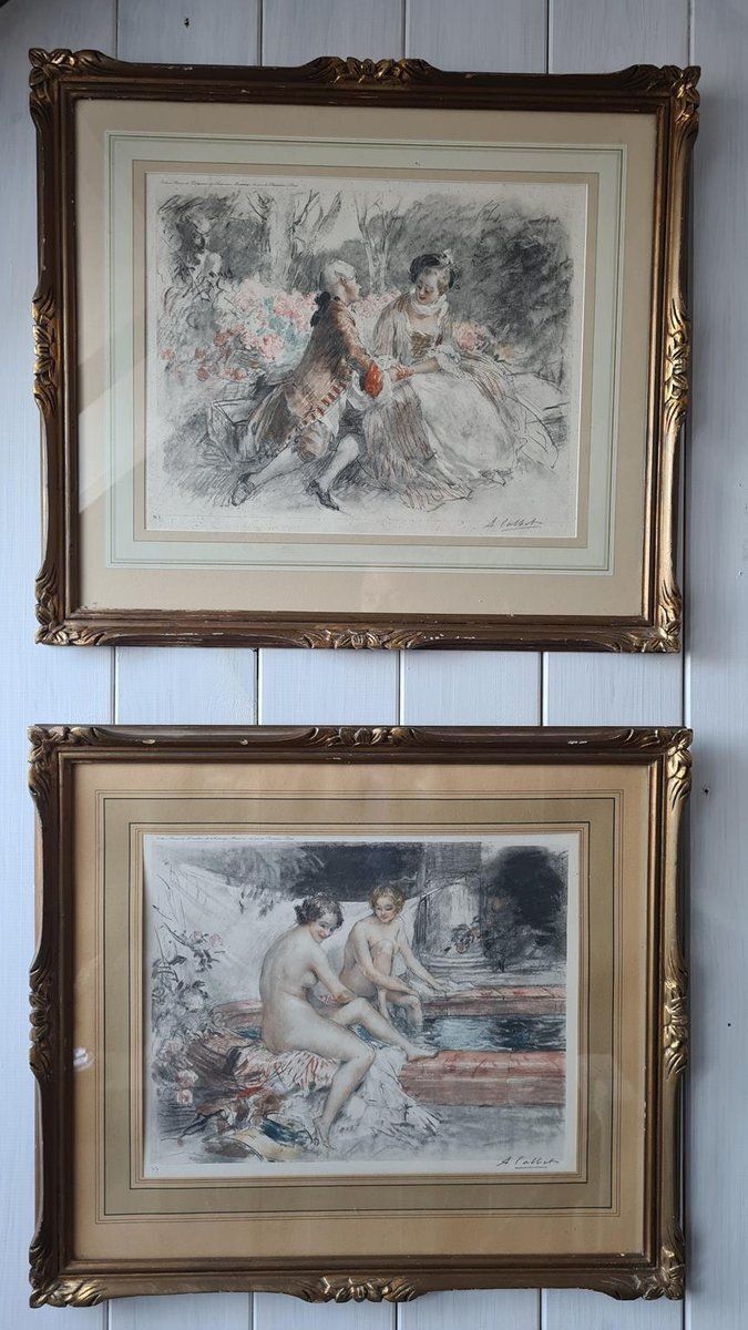 Albert Calbet, 1910, Lithographs, Set Of 2 photo furniture