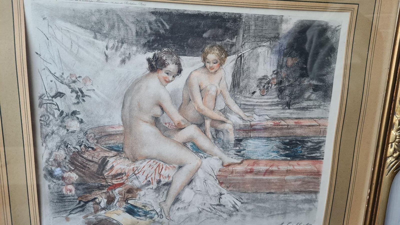Albert Calbet, 1910, Lithographs, Set Of 2 photo vinterior