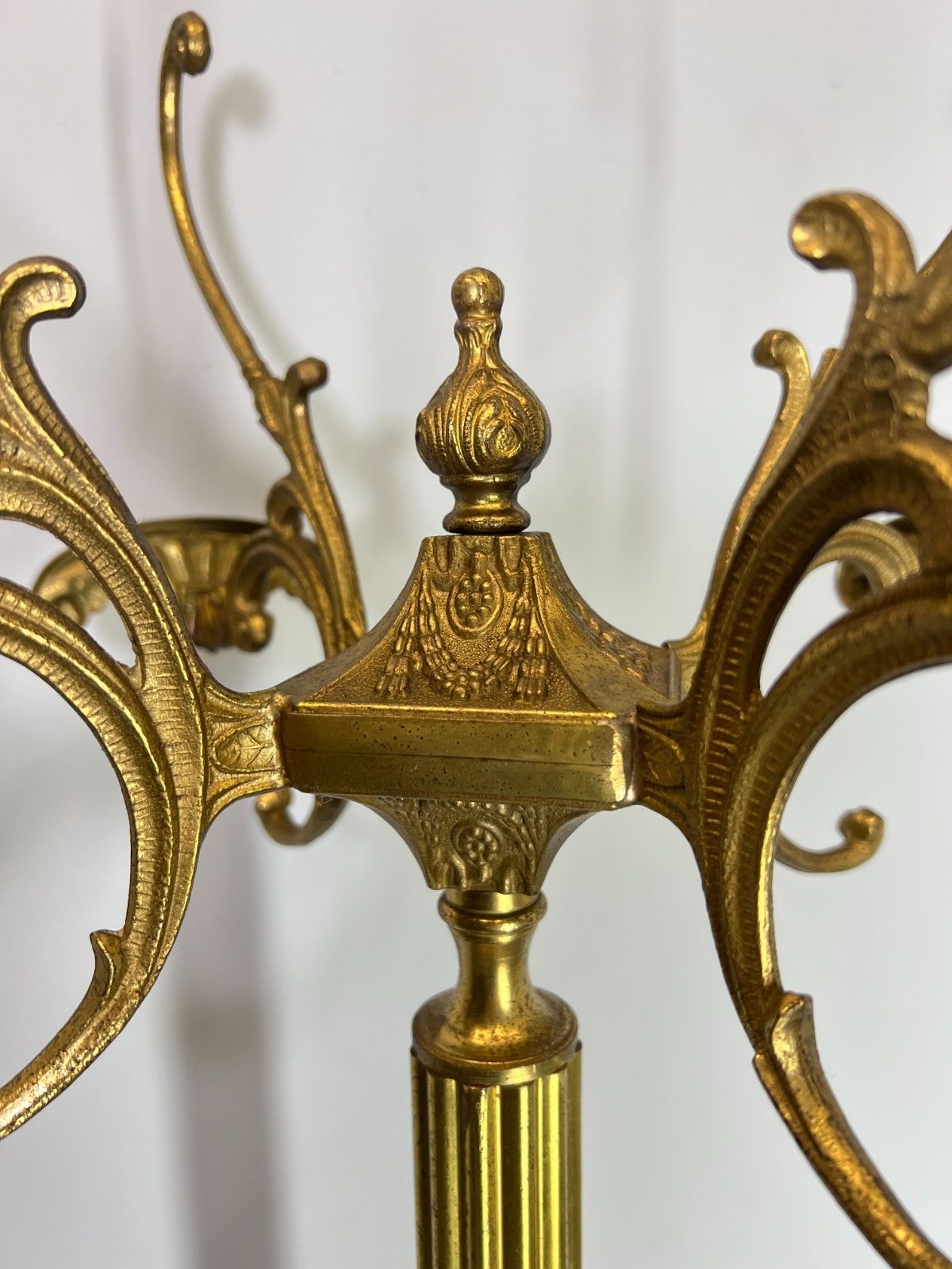 Furniture Coat Stand Vintage French Style Brass Floor Coat Rack Lot 4742 photo