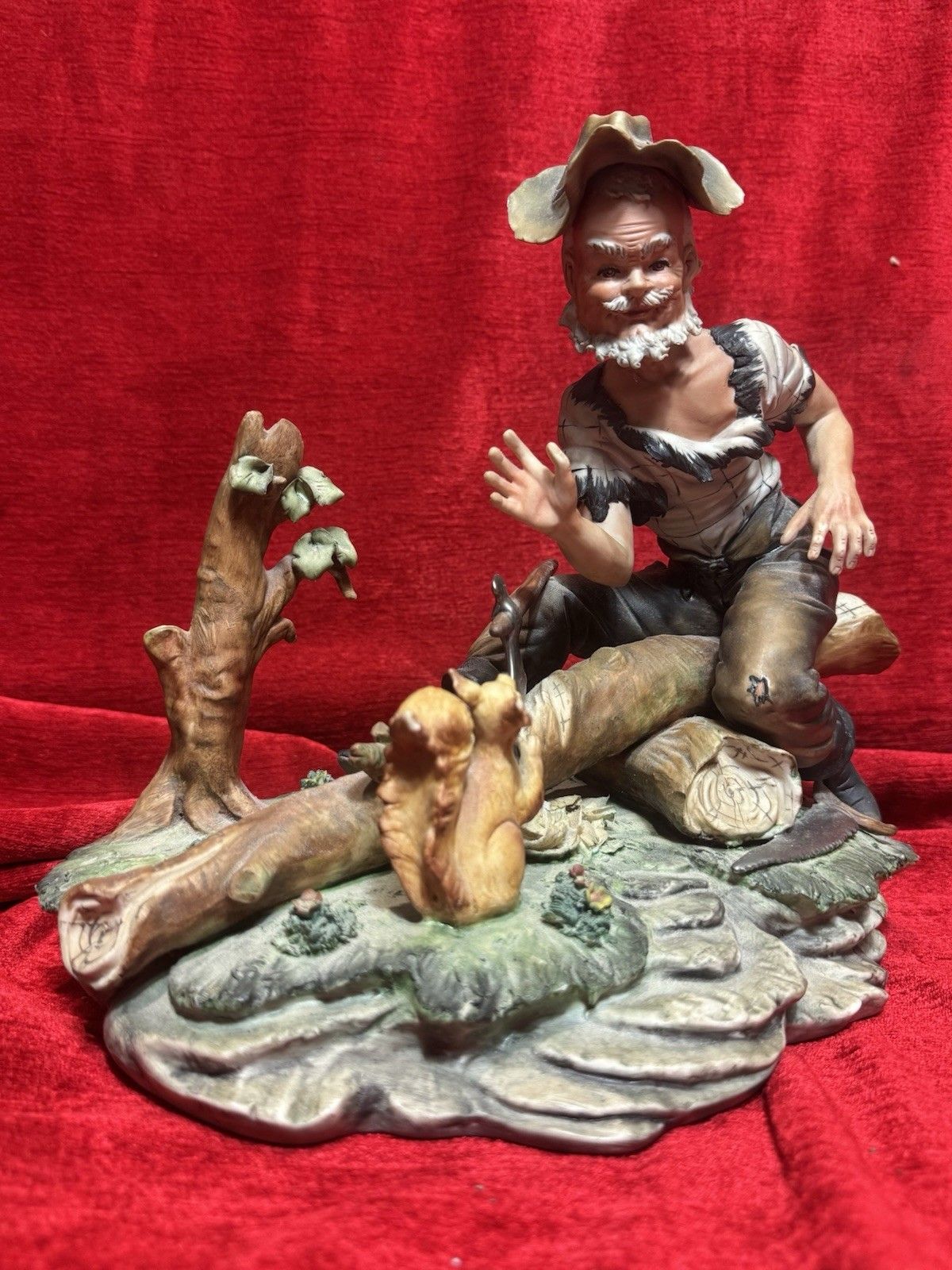 Italian Original Capodimonte Titled 'The Woodcutter' Porcelain Figurine photo for sale