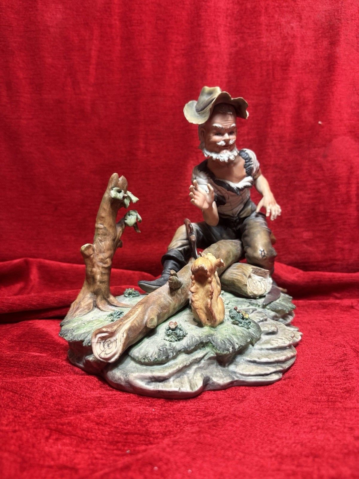 Italian Original Capodimonte Titled 'The Woodcutter' Porcelain Figurine photo Home Decor