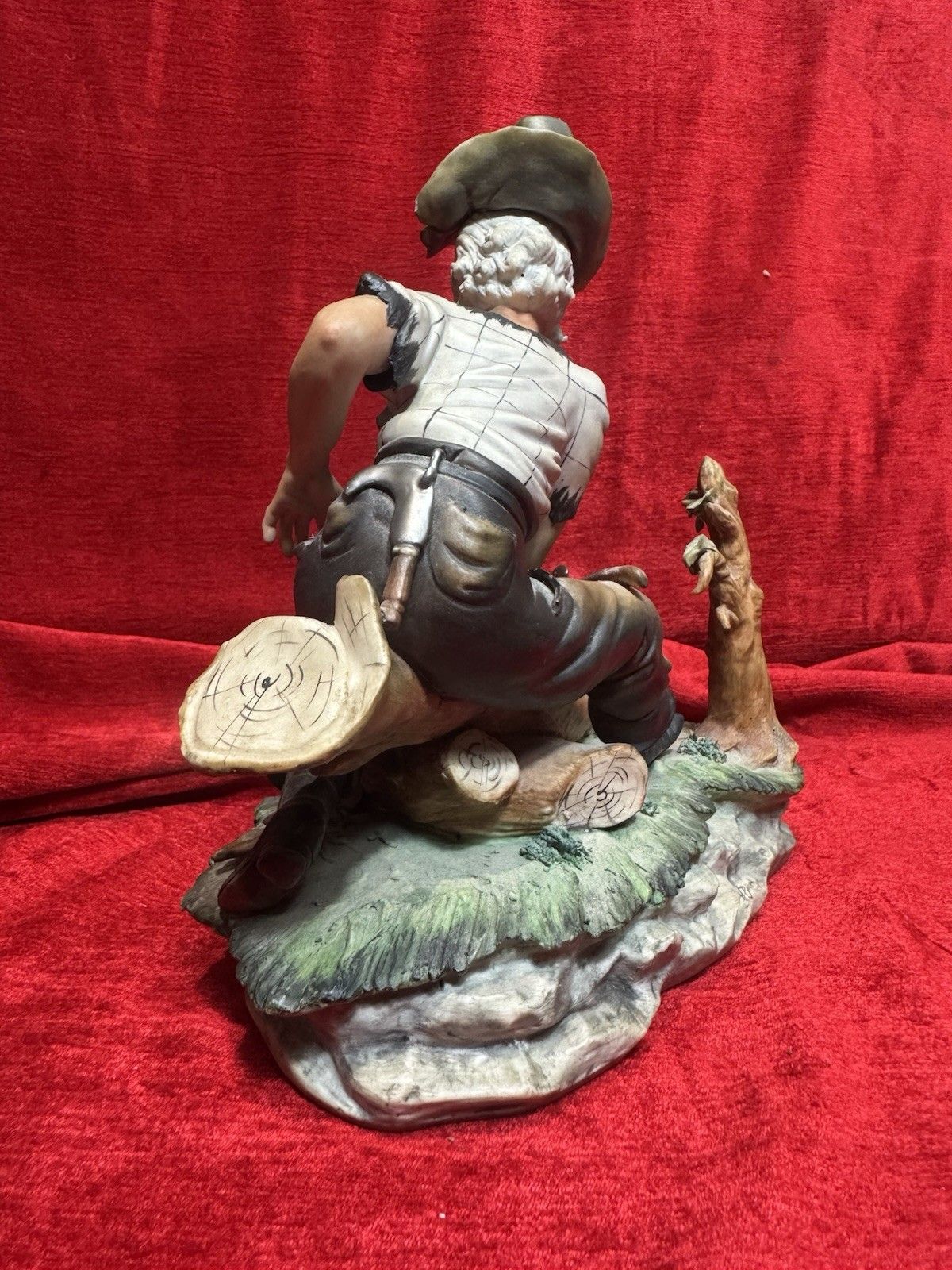 Italian Original Capodimonte Titled 'The Woodcutter' Porcelain Figurine photo vintage