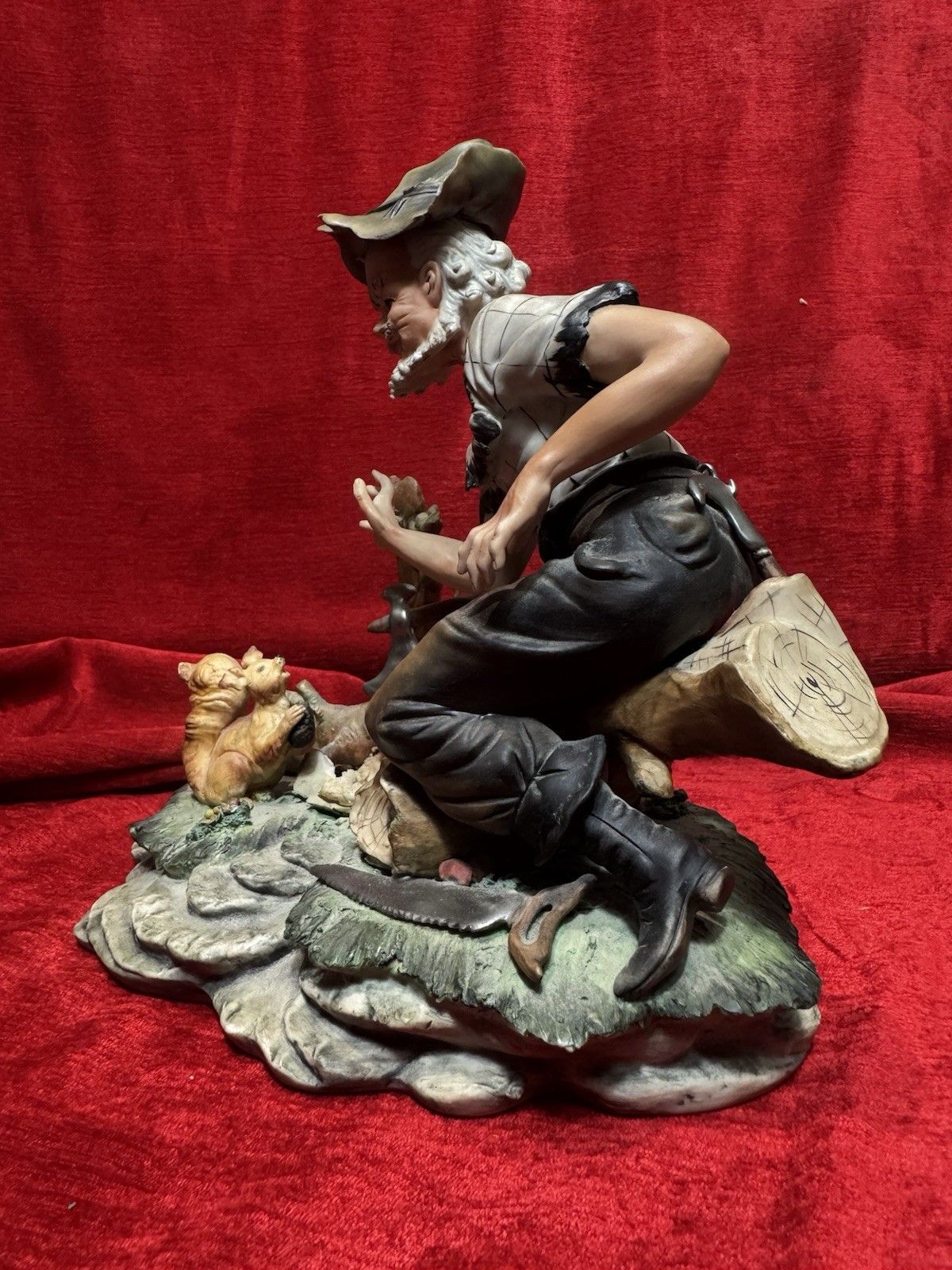photo furniture Italian Original Capodimonte Titled 'The Woodcutter' Porcelain Figurine