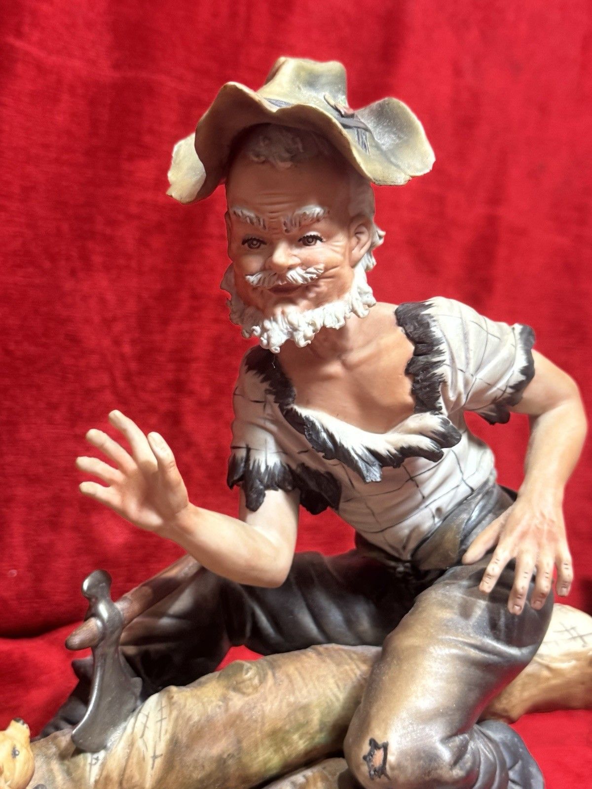 225.0 Italian Original Capodimonte Titled 'The Woodcutter' Porcelain Figurine photo