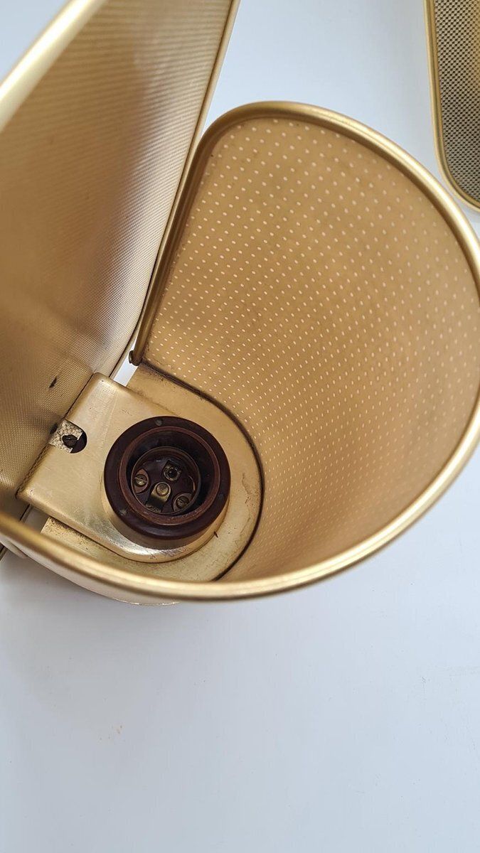 No. 430 Wall Lamps In Golden Metal And Plastic From Erco Leuchten, Germany, 1960s, Set Of 2 photo vinterior