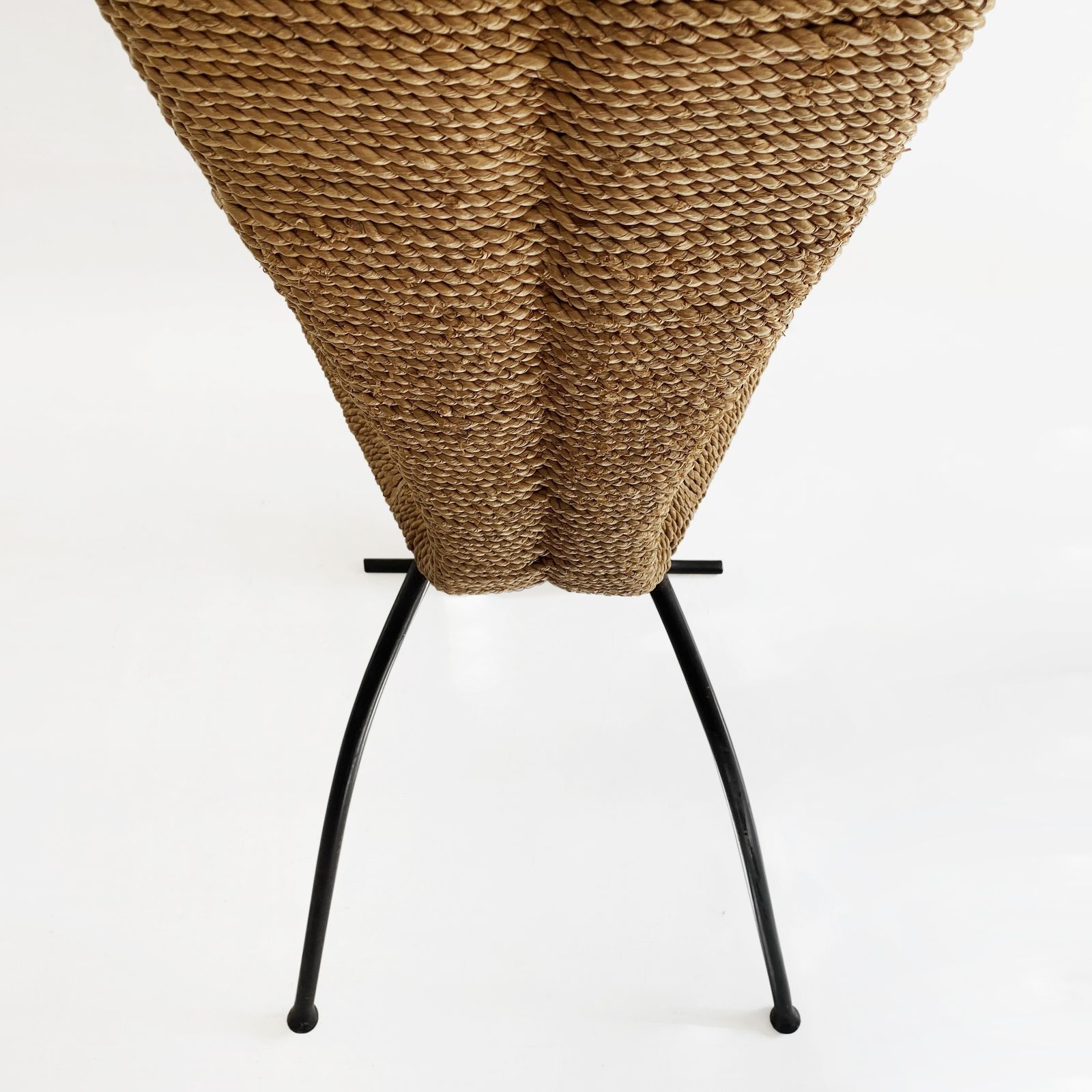 4 X Hourglass Rope Dining Chairs Tom Dixon Style Iron Metal Frame Uk 1980s Postmodern photo vintage