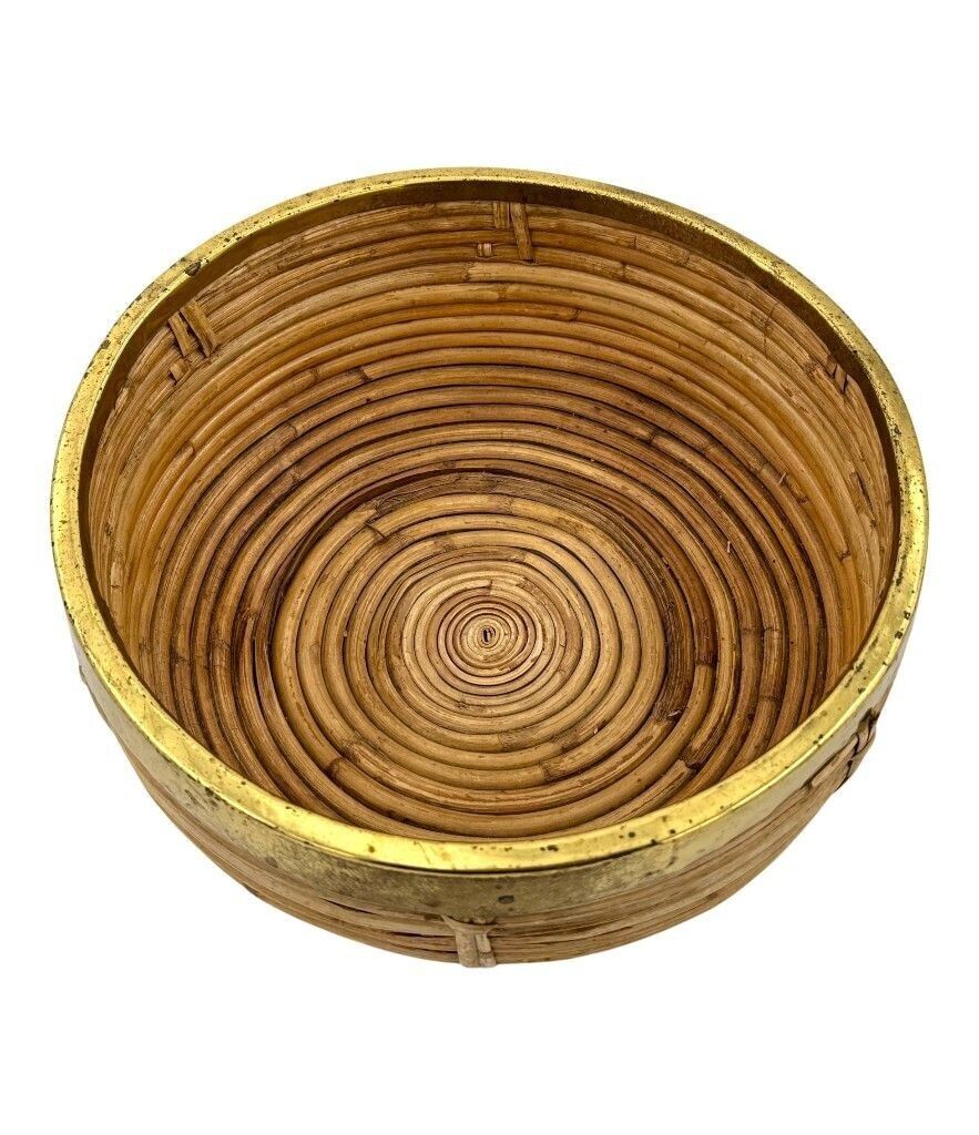 An Italian 1970s Bamboo And Brass Circular Bowl photo furniture