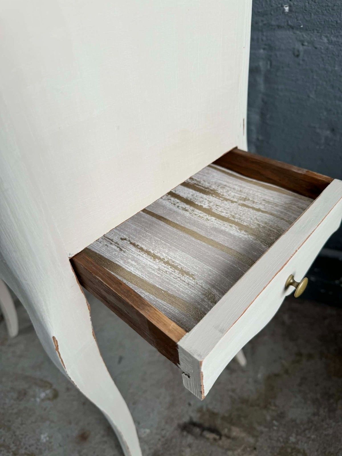 Antique French Pair Of Night Stands/Bedside Tables Upcycled  In A Cream/Beige photo 580.0