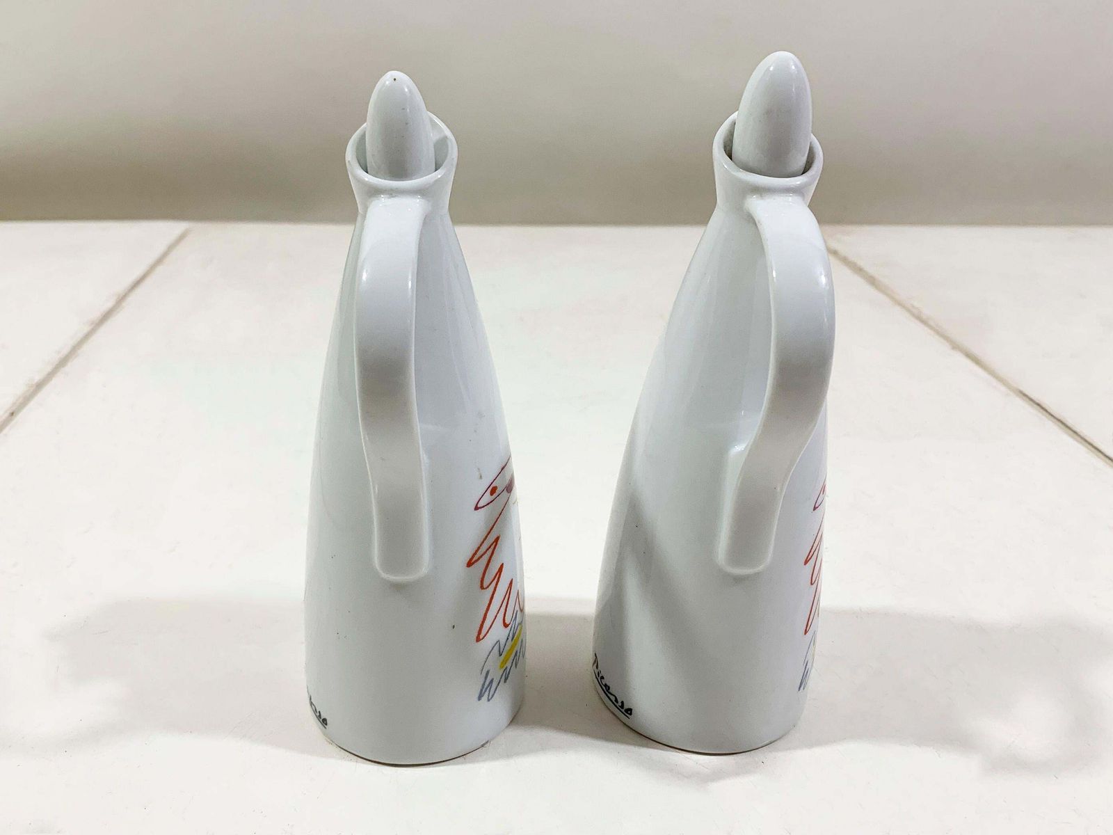 Pair Of Picasso "Le Roi Badadakharida" Licensed Tognana, Oil/Vinegar Cruets photo Home Decor
