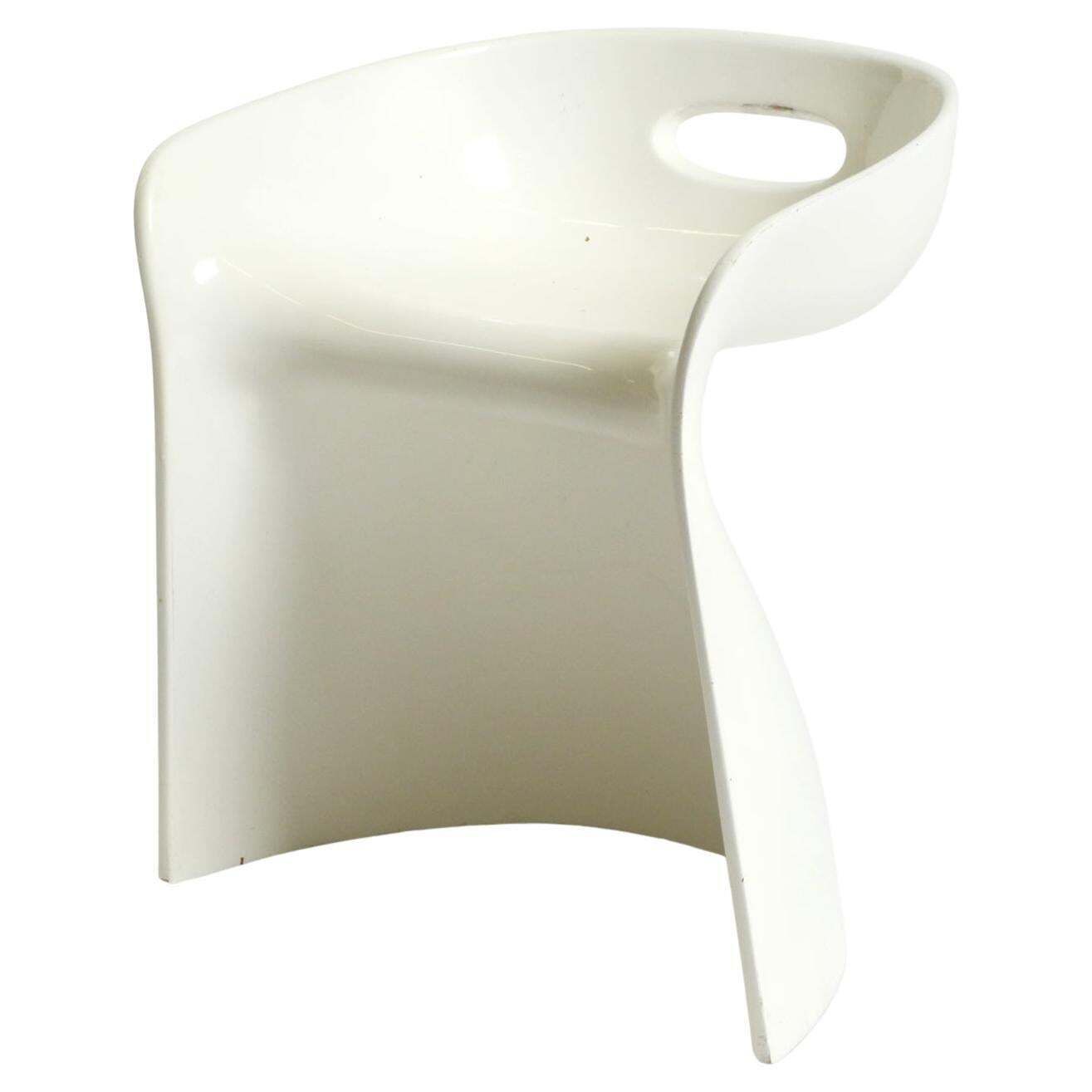 White Stool By Winfried Staeb From The 1970s For The Form + Life Collection