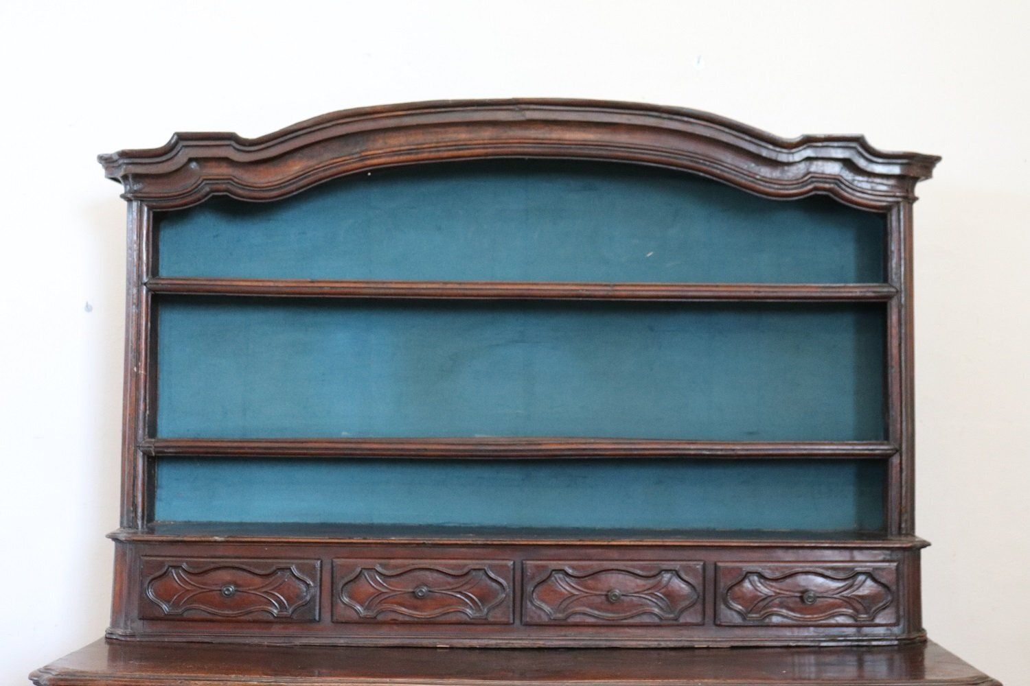 photo for sale Antique Sideboard In Solid Walnut With Plate Rack, 1680s