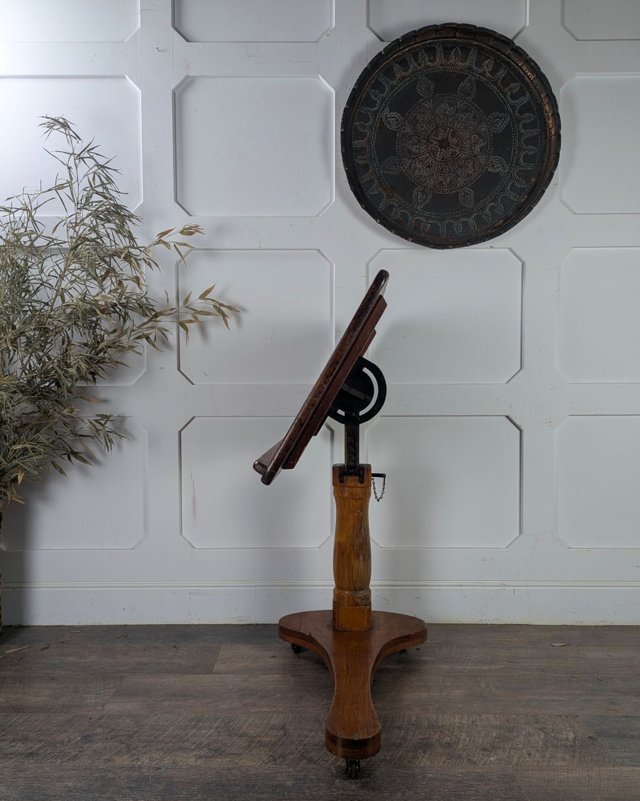 Early 20th Century Adjustable Pine Reading Table / Lectern photo vintage