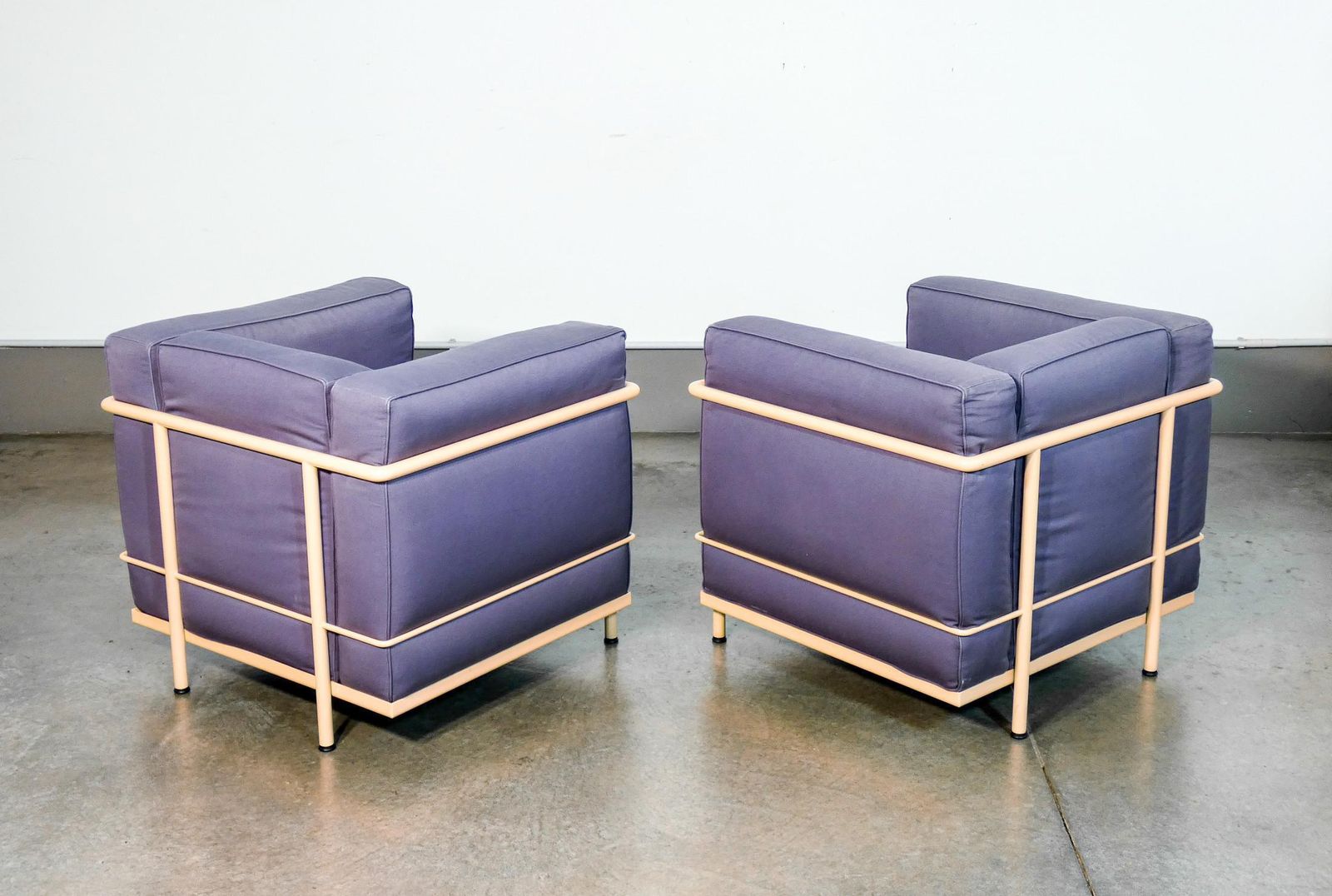 Pair Of Lc2 Armchairs Designed By Le Corbusier, Jeanneret, Perriand For Cassina photo vintage