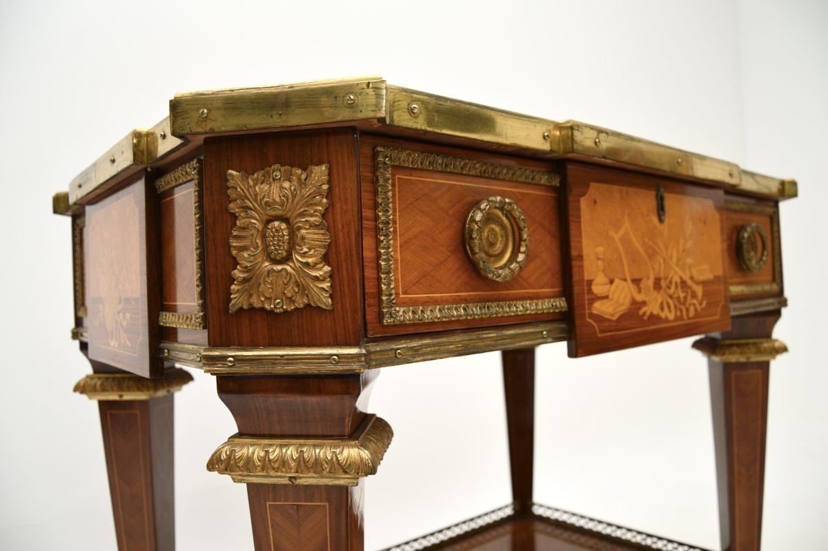 Antique French Inlaid Marquetry Occasional Table photo 1268.0