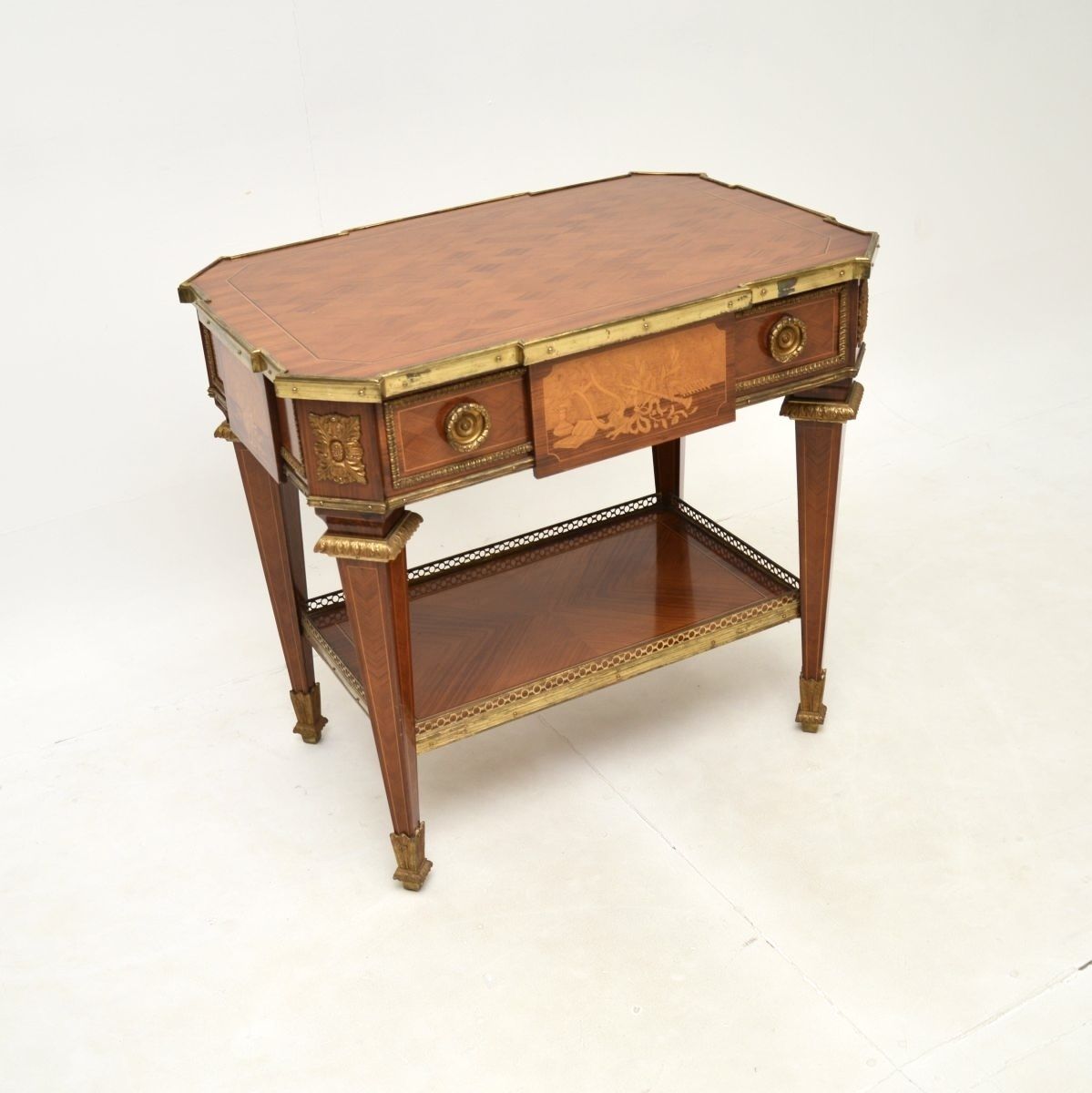 photo for sale Antique French Inlaid Marquetry Occasional Table
