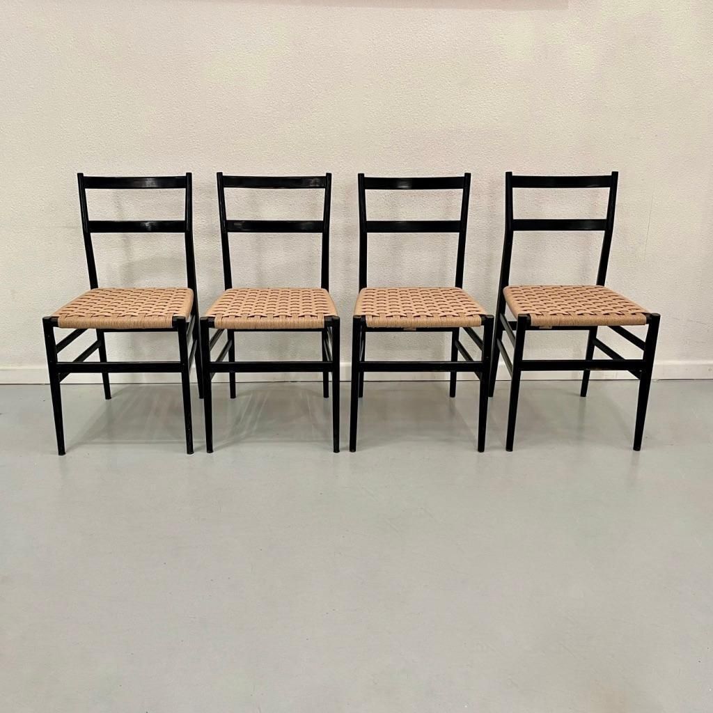 Set Of 4 Vintage Leggera Dining Chairs By Gio Ponti Produced By Cassina Ca. 1950 photo furniture