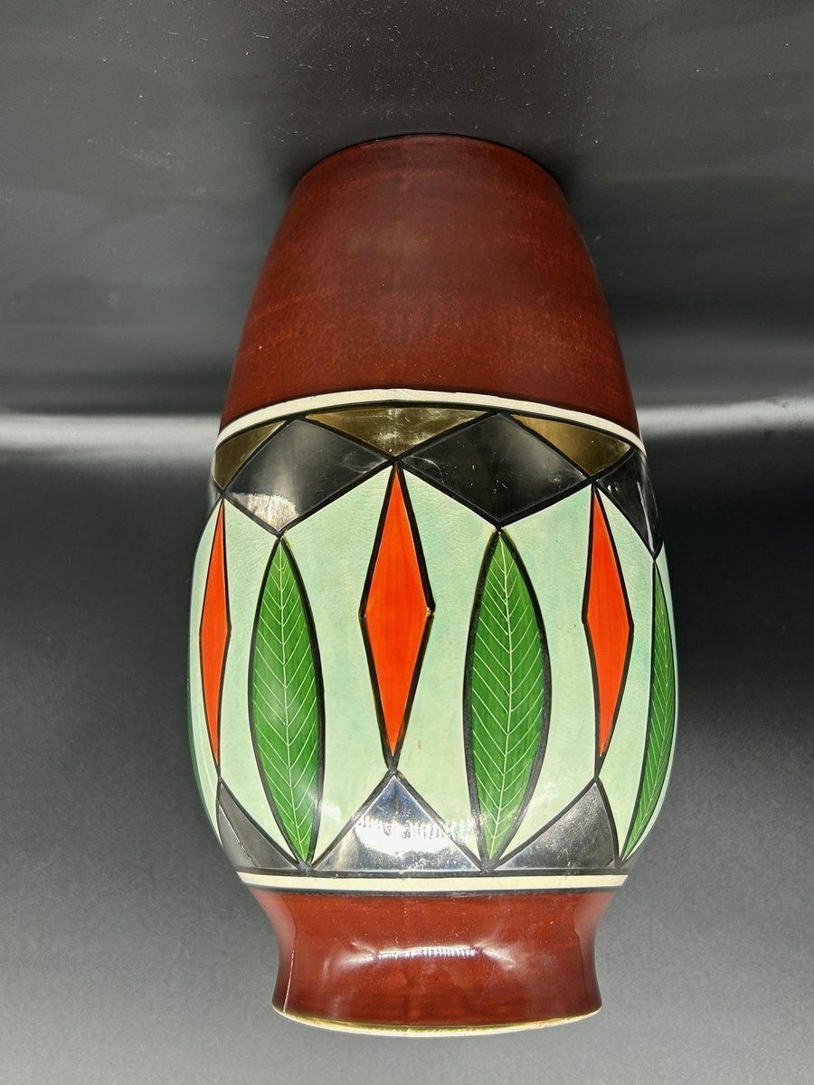 Earthenware Vase By Gustave De Bruyn For Fives   Lille, 1920s photo Home Decor