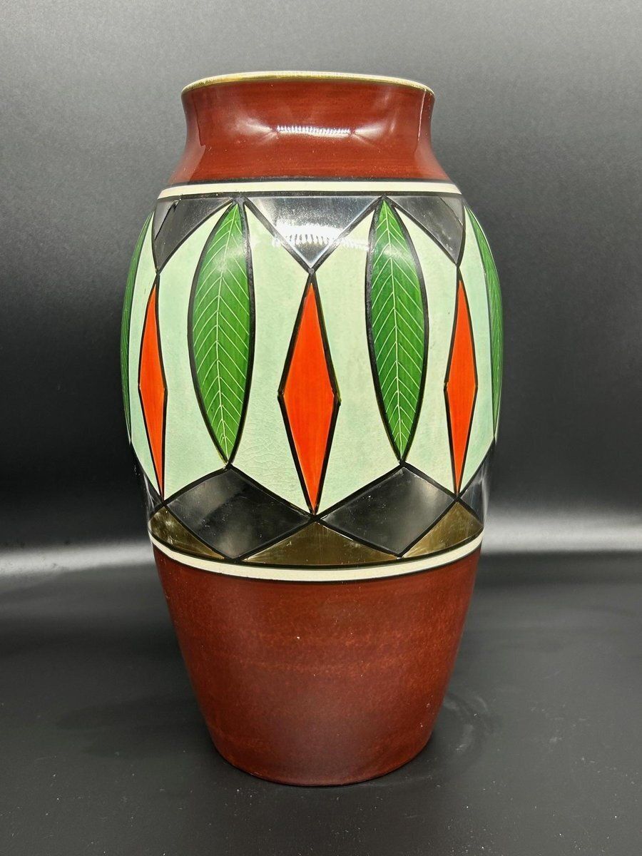 Earthenware Vase By Gustave De Bruyn For Fives   Lille, 1920s photo vinterior