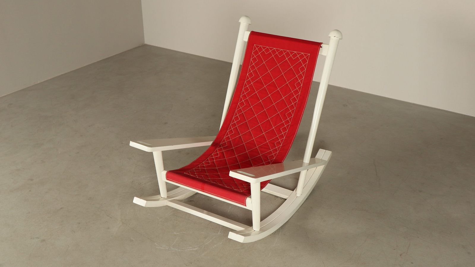 photo vintage Gilles Sermadiras For Maison Et Jardin, “Deauville” Rocking Chair, France, 1950